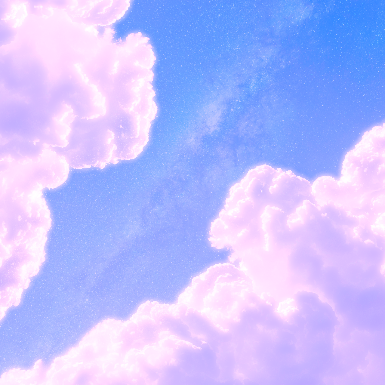 Quellwolken, Blauer Himmel, Lila Wolken, Pastell, HD, iPad-Hintergrundbild