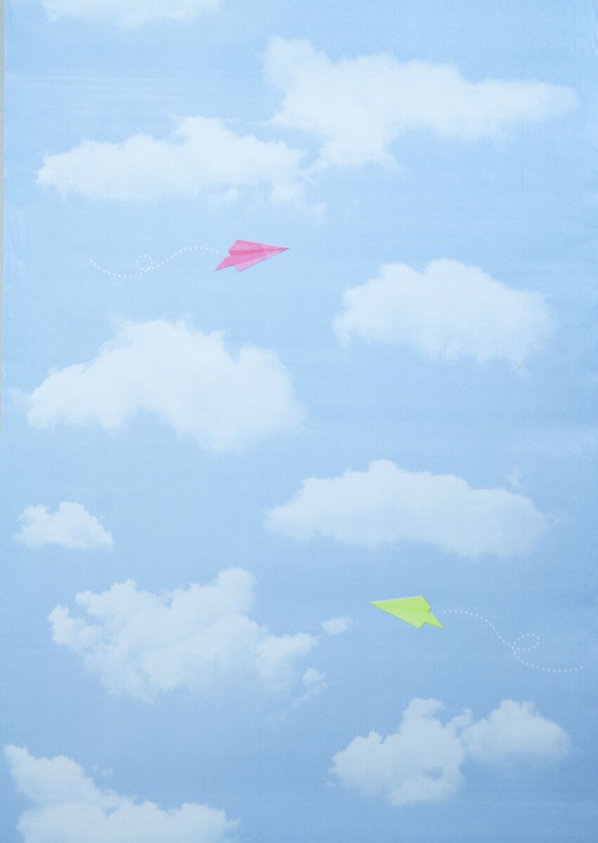 Papierflieger, Wolken, Hellblauer Himmel, Illustration, Hintergrundbild für iPad und Tablet