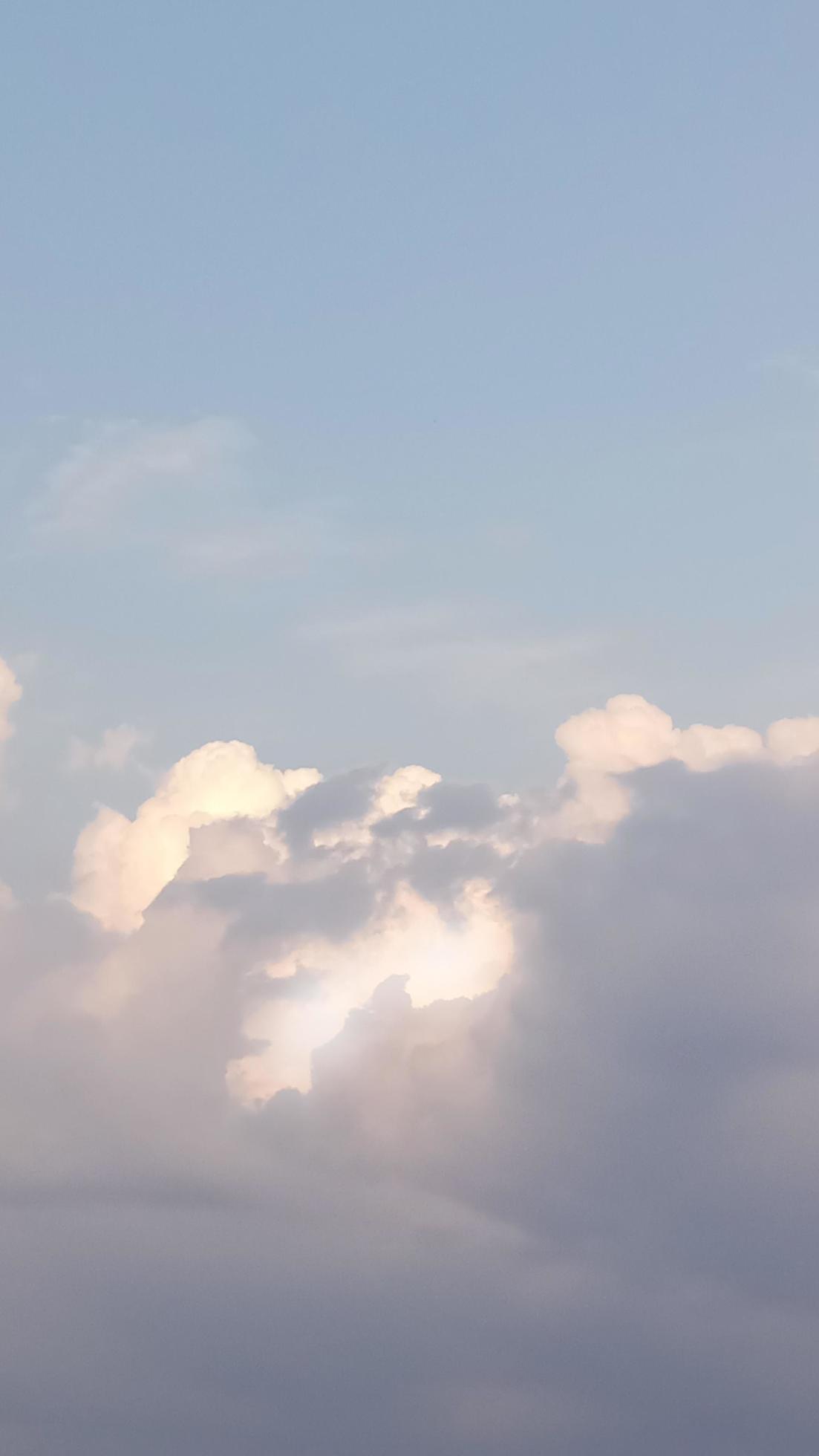 Wolken, Pastellhimmel, Grau-Lila, Full HD, Hintergrundbild fürs Handy