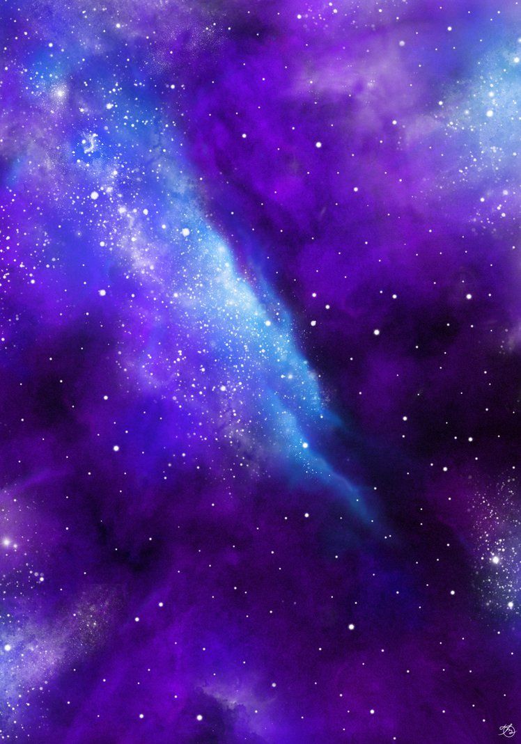 Nebel, Blau-Violett, Sternenfeld, Kosmische Wolken, Leuchten, Hintergrundbild fürs iPad