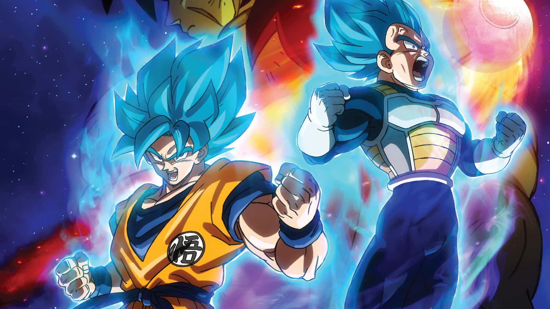 Son Goku, Vegeta, Dragon Ball Super: Broly, Super Saiyajin Blue, Anime, Full HD, PC-Hintergrundbild