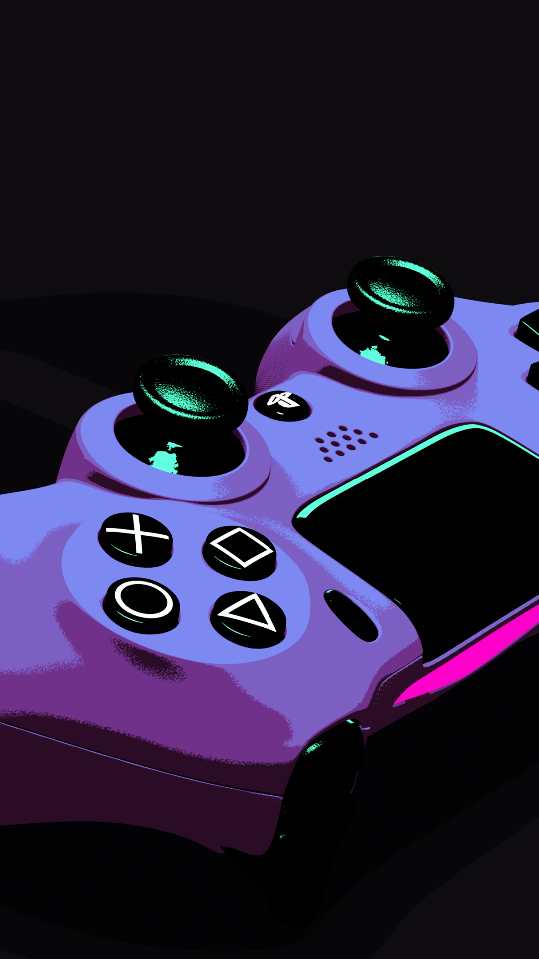 DualShock 4, Lila Controller, Dunkler Hintergrund, Nahaufnahme, Sperrbildschirm fürs iPhone