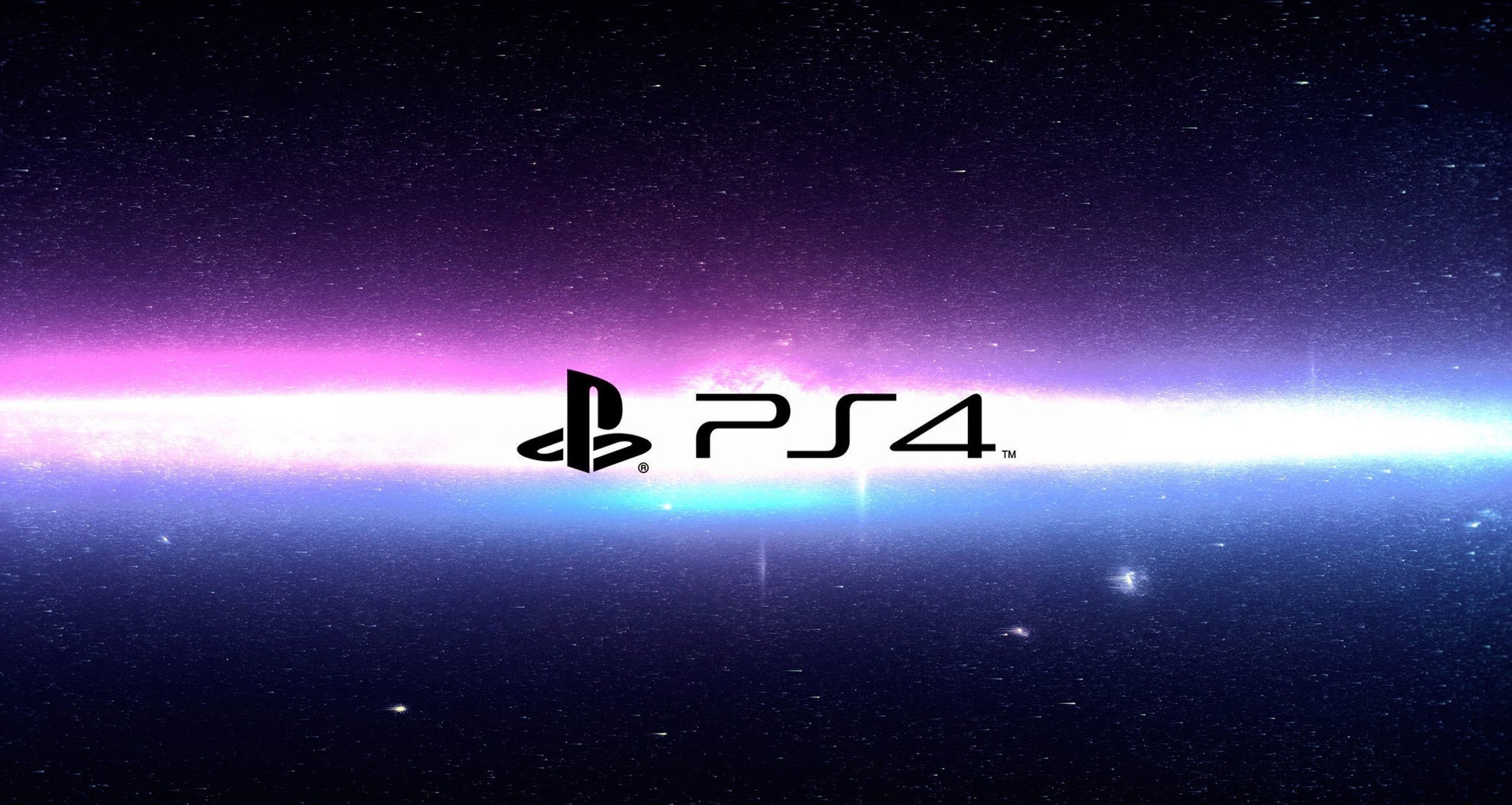 PS4, Logo, Weltall, Lichtstreifen, Lila, 2K, Desktop-Hintergrund für Windows