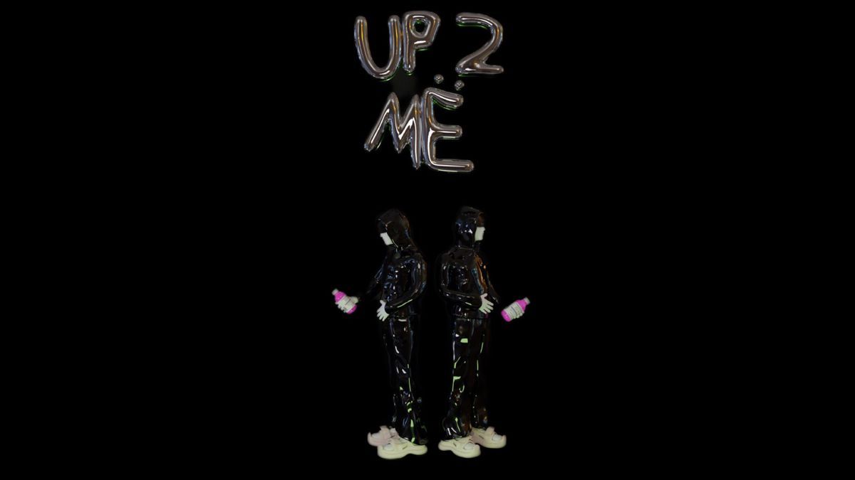 Up 2 Me, Schwarzer Hintergrund, Zwei Figuren, Streetwear, Wallpaper