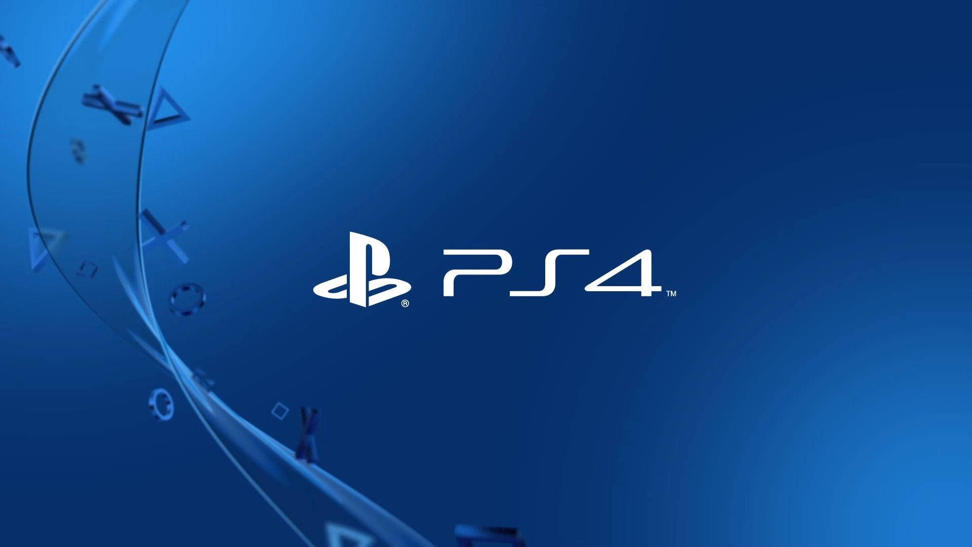 PS4, Logo, Blauer Hintergrund, PlayStation-Symbole, Full HD Wallpaper