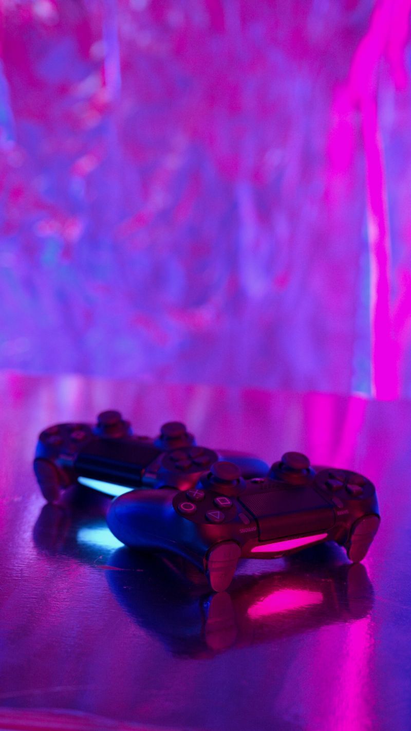 DualShock 4, Lila Licht, Neon, Hochformat, HD, Sperrbildschirm fürs iPhone