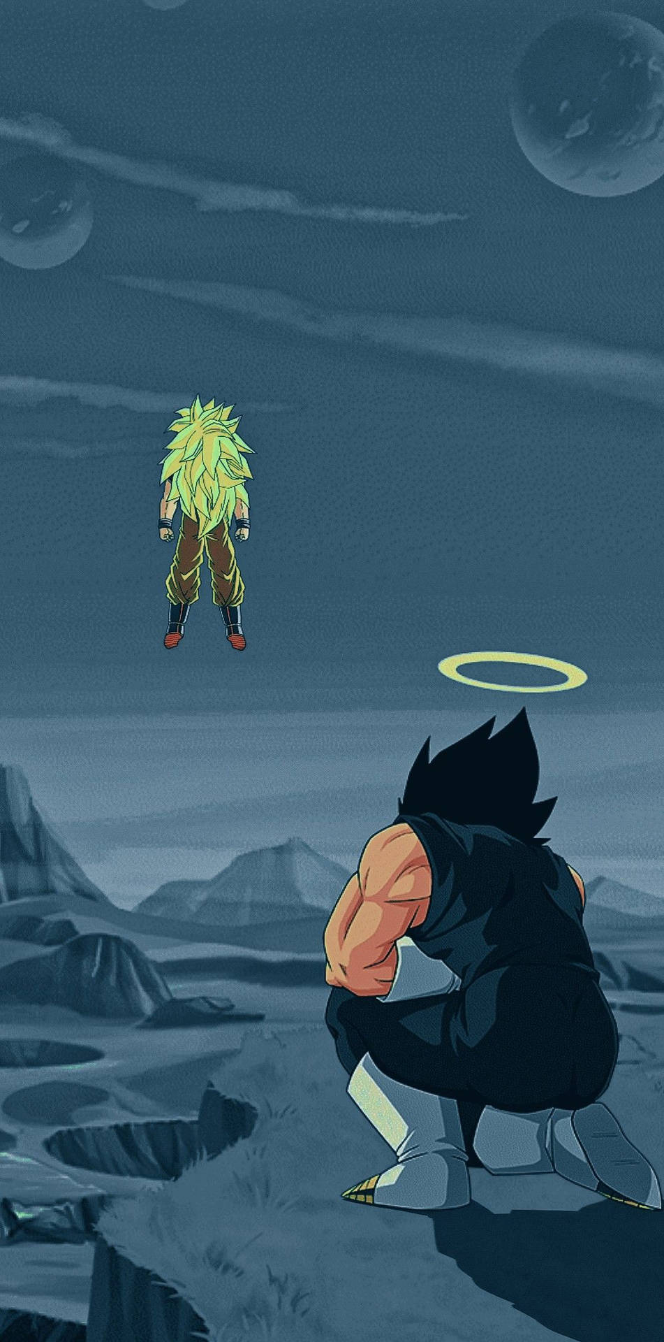 Son Goku, Broly, Dragon Ball, Heiligenschein, Kampf, Hochformat, Hintergrundbild fürs Smartphone