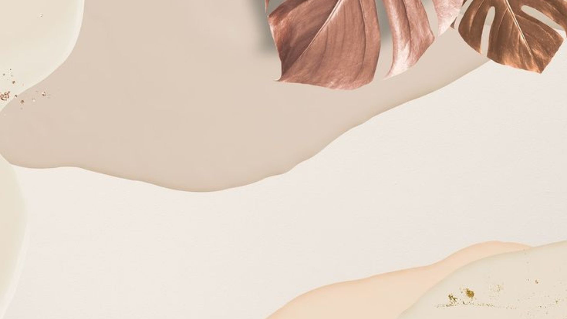 Abstrakte Formen, Monstera-Blätter, Roségold, Beige, Minimalistisch, iMac, Wallpaper
