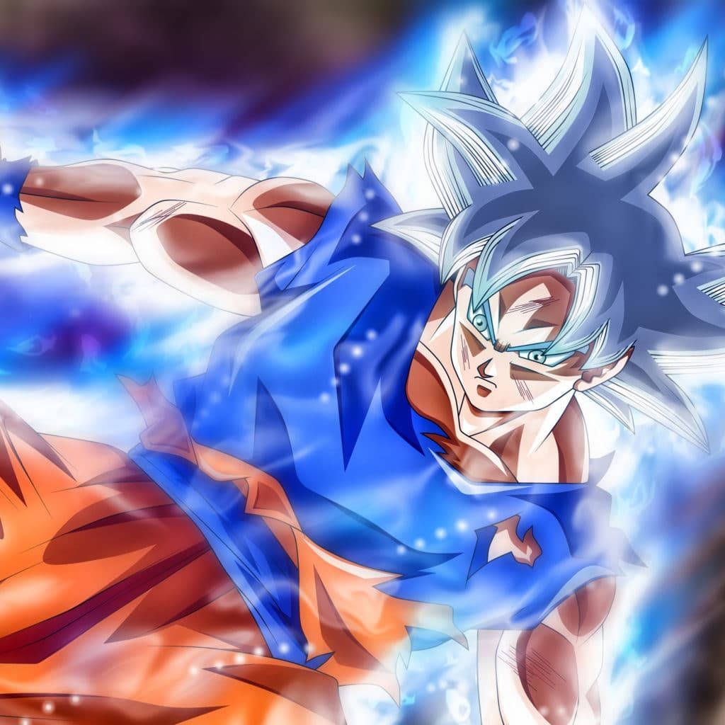 Son Goku, Ultra Instinct, Dragon Ball Super, Energie, Silbernes Haar, Hintergrundbild fürs Tablet