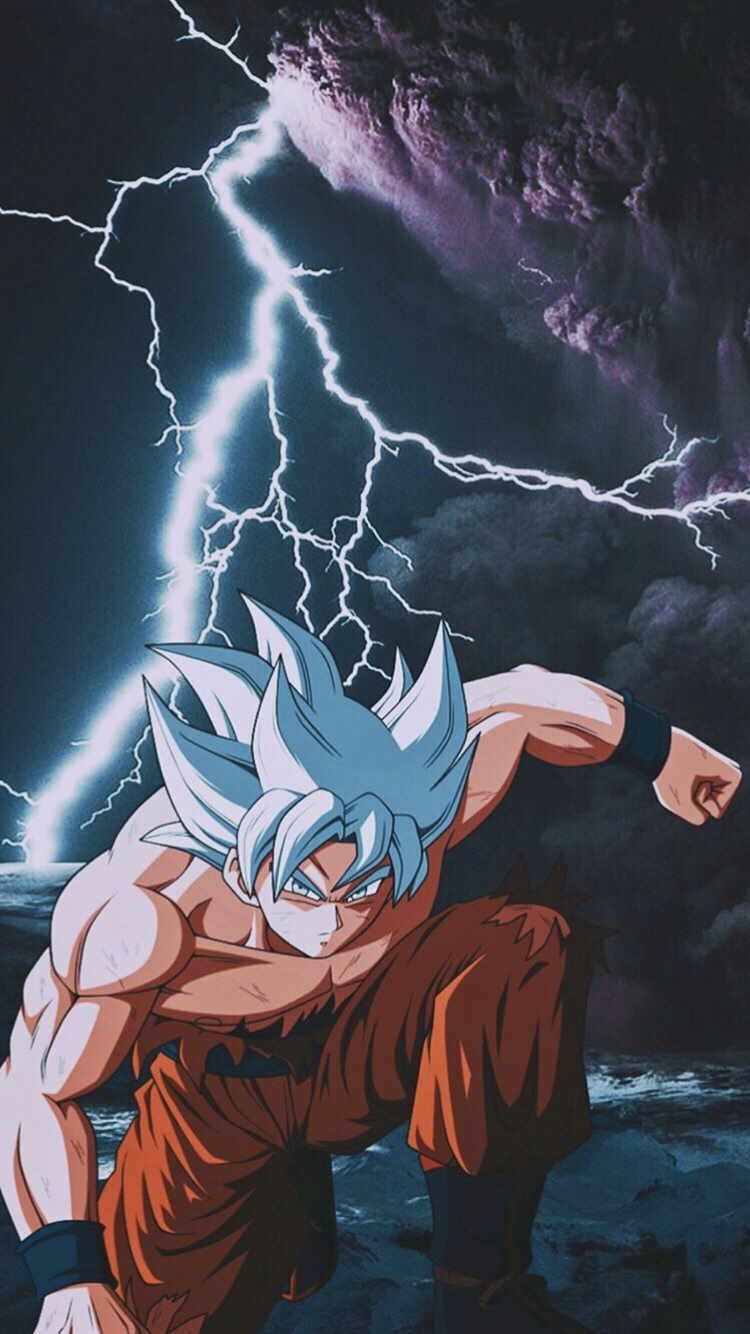 Son Goku, Ultra Instinct, Dragon Ball Super, Blitze, Gewitter, HD, Handy-Hintergrund