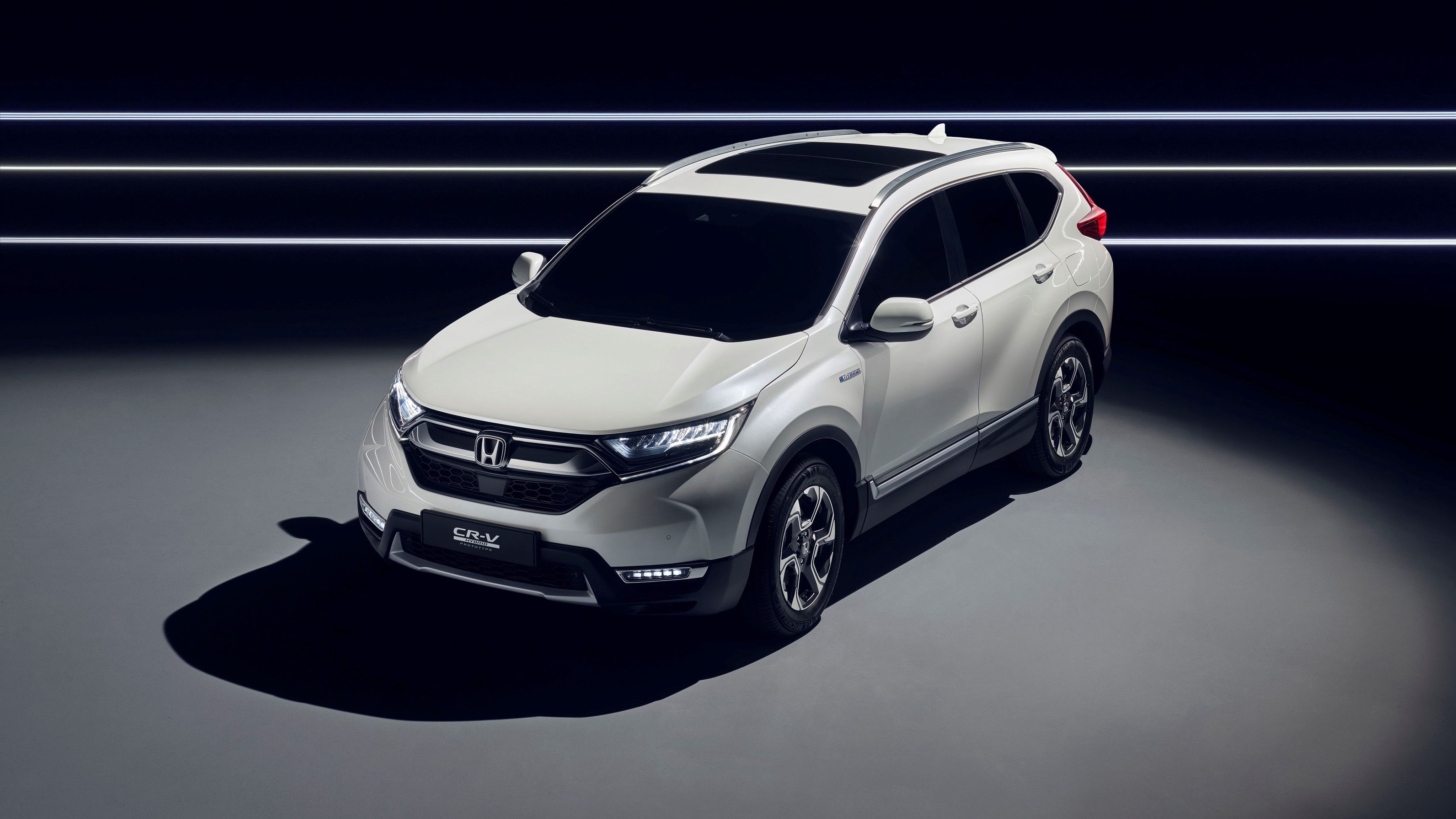 Honda CR-V, Honda, Weißer SUV, Studio, Dunkel, 16:9, 4K-Hintergrundbild für den Desktop