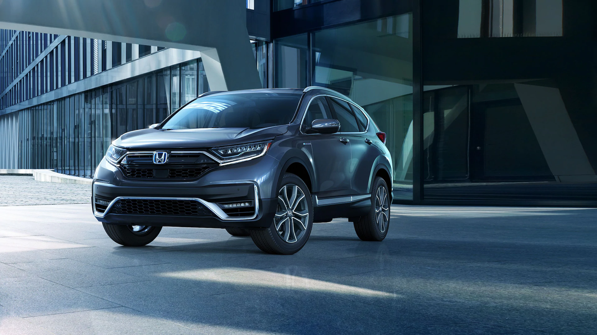 Honda CR-V Hybrid, Honda, Blauer SUV, Moderne Architektur, Stadt, Full-HD-Hintergrundbild für PC