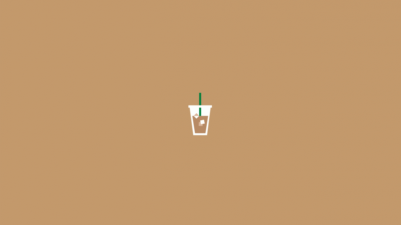 Kaffeebecher, Strohhalm, Minimalistisch, Brauner Hintergrund, iMac-Wallpaper