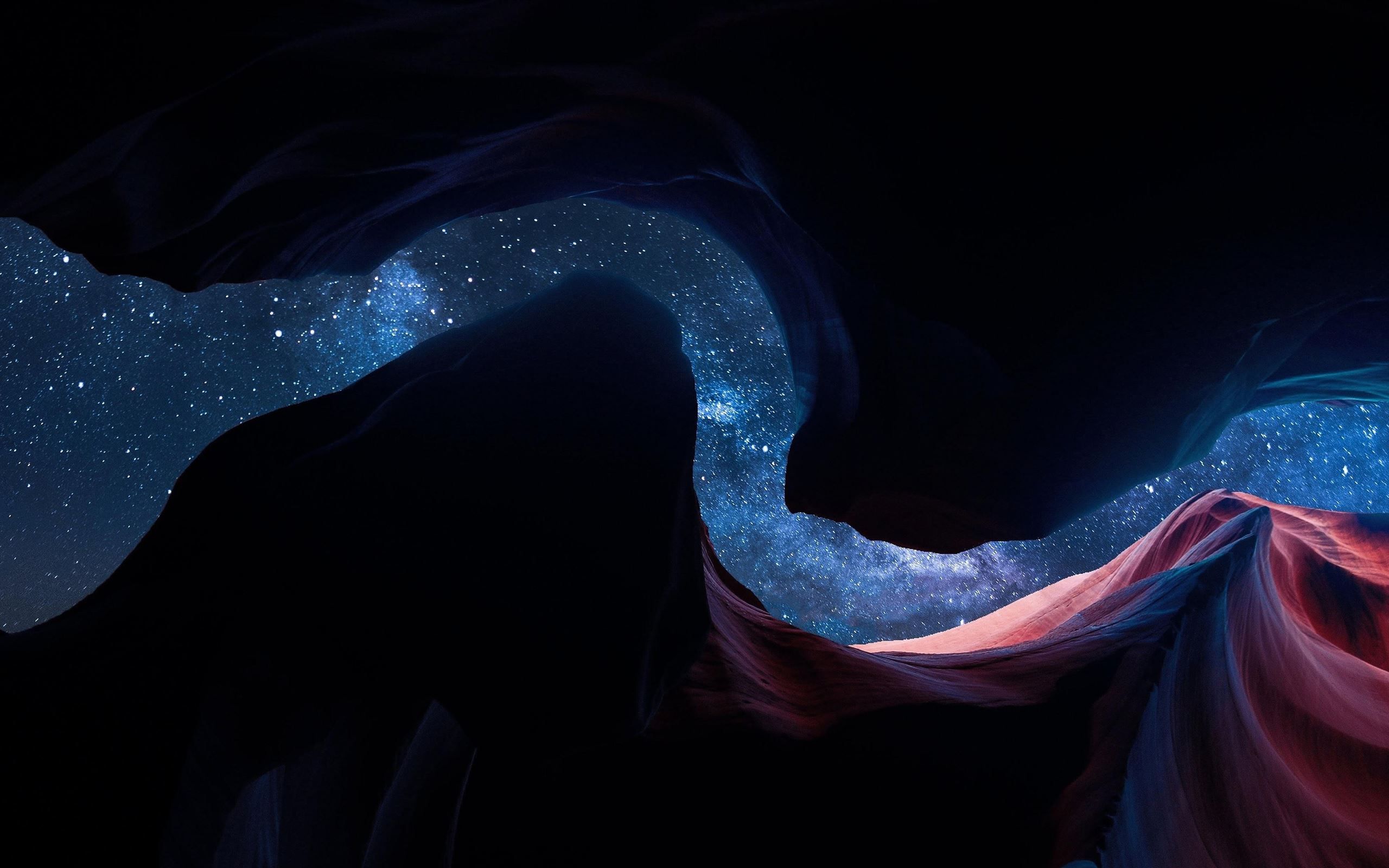 Milchstraße, Sterne, Abstrakt, Nachthimmel, Dunkelblau, iMac, Desktop-Hintergrundbild