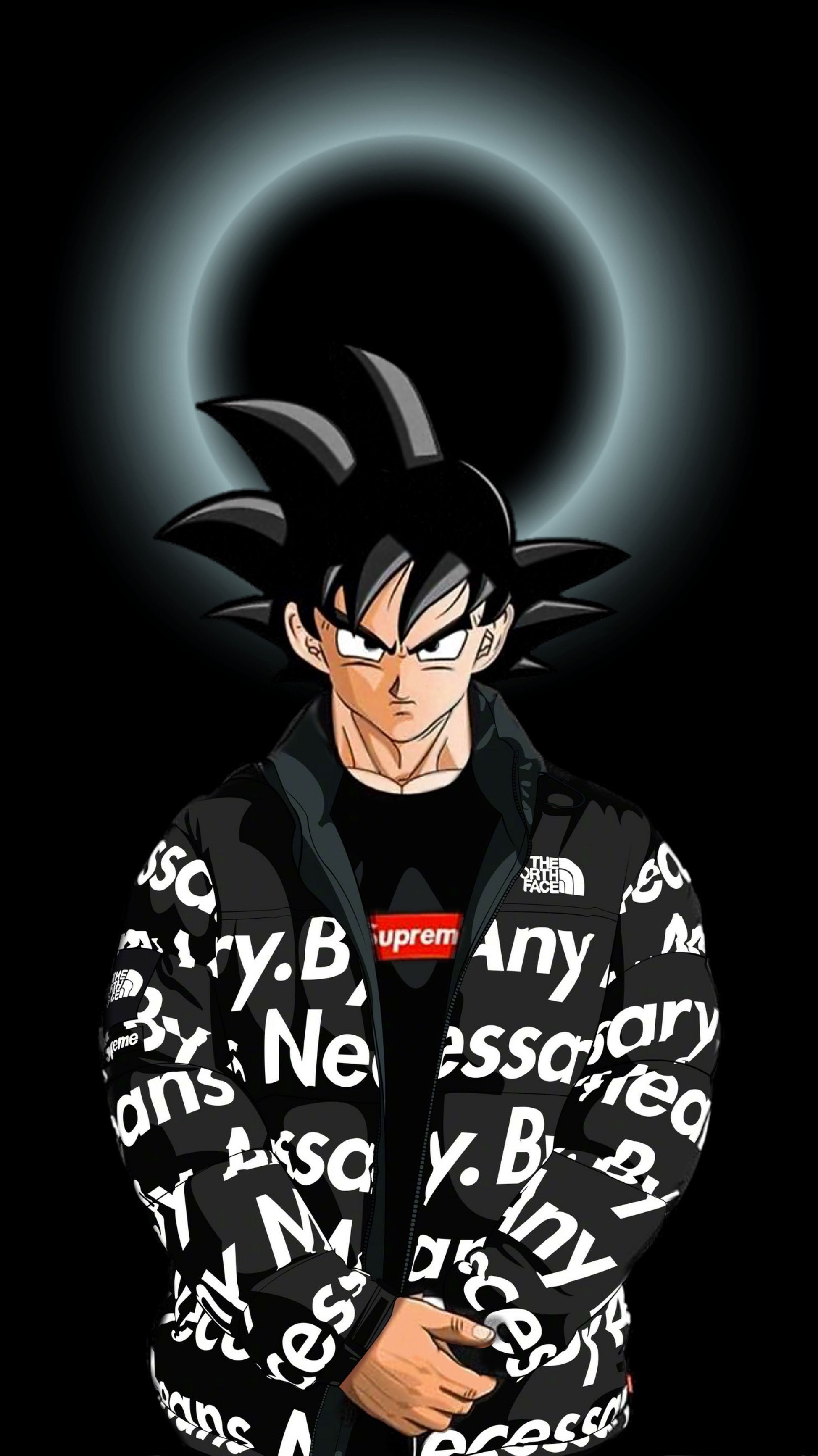 Son Goku, Streetwear, Dragon Ball, Schwarzer Hintergrund, Eklipse, Sperrbildschirm fürs iPhone