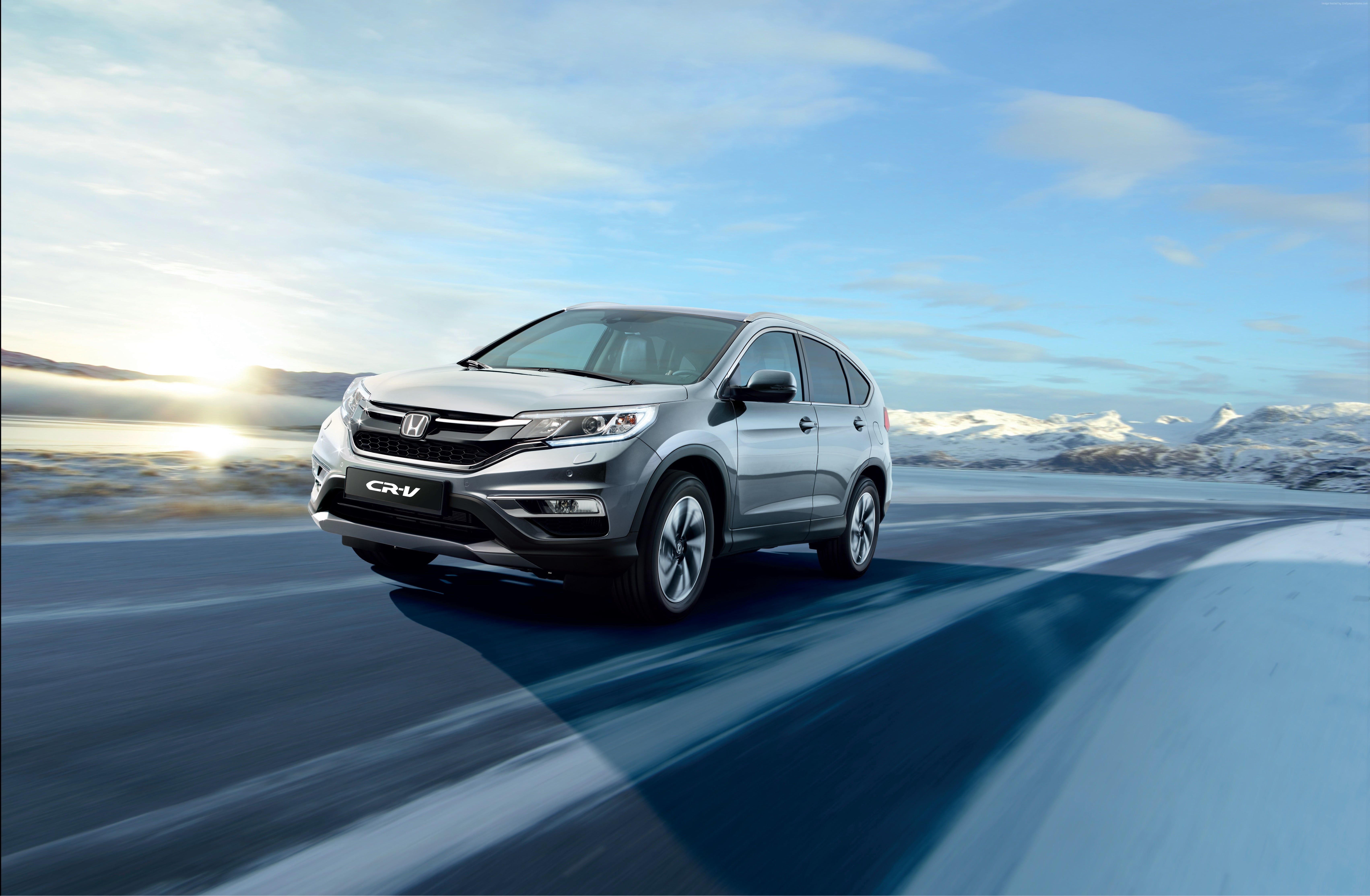 Honda CR-V, Honda, Silberner SUV, Straße, Sonnenlicht, Berge, 6K, Windows-Hintergrundbild