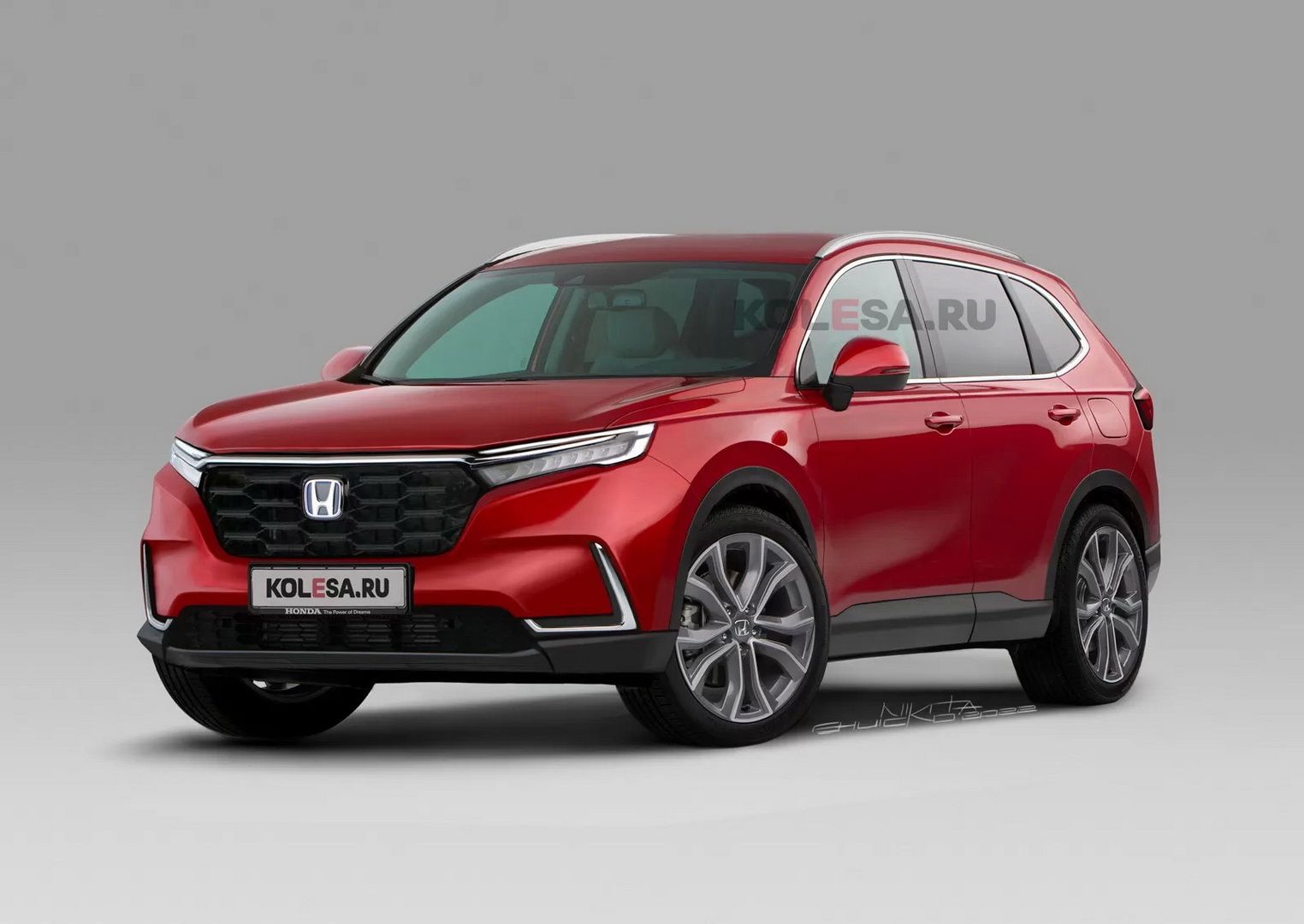 Honda CR-V, Honda, Roter SUV, Sechste Generation, Grauer Hintergrund, HD Wallpaper