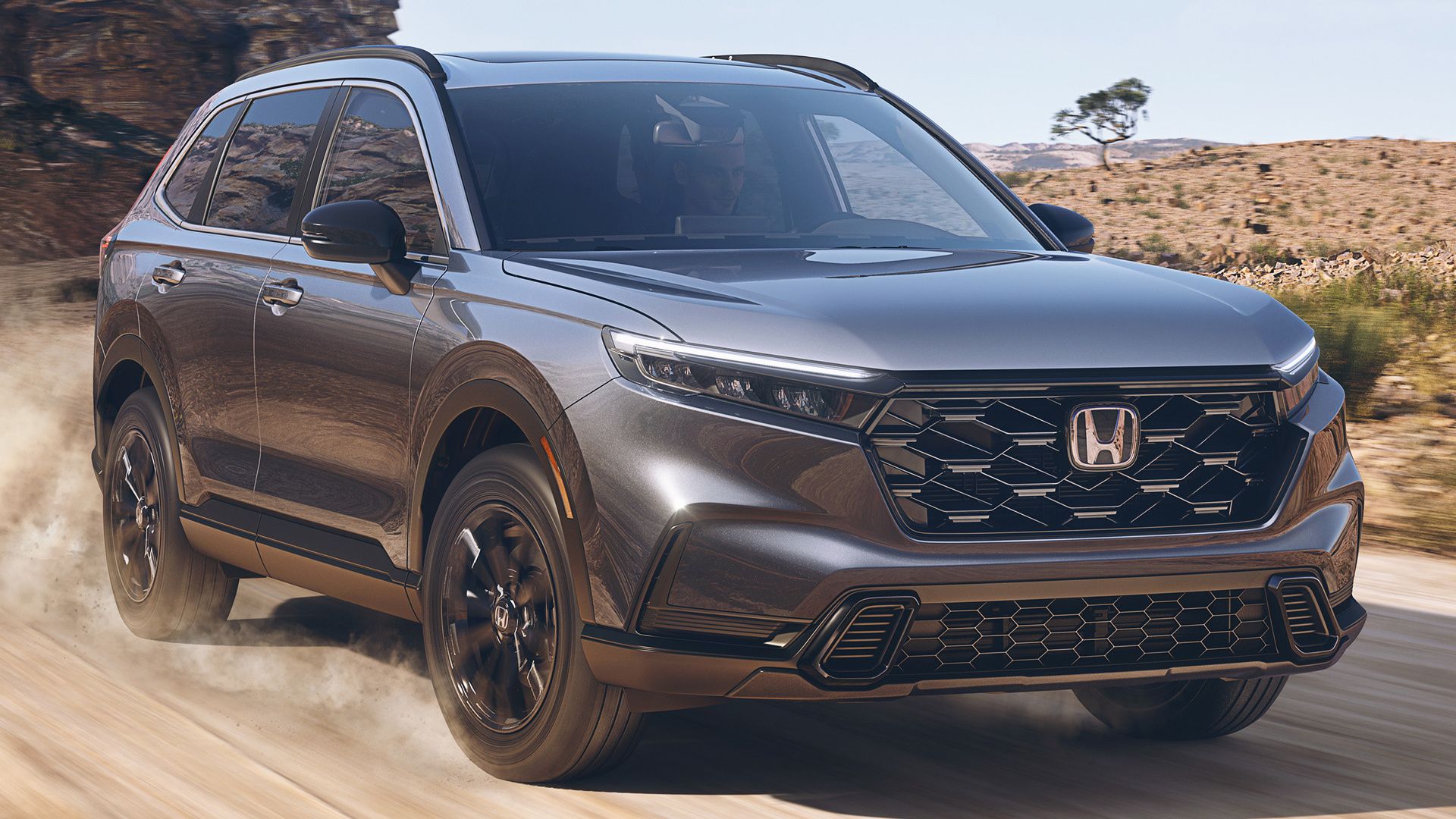 Honda CR-V, Honda, Grauer SUV, Offroad, Staub, Sechste Generation, 1920x1080, PC-Hintergrundbild