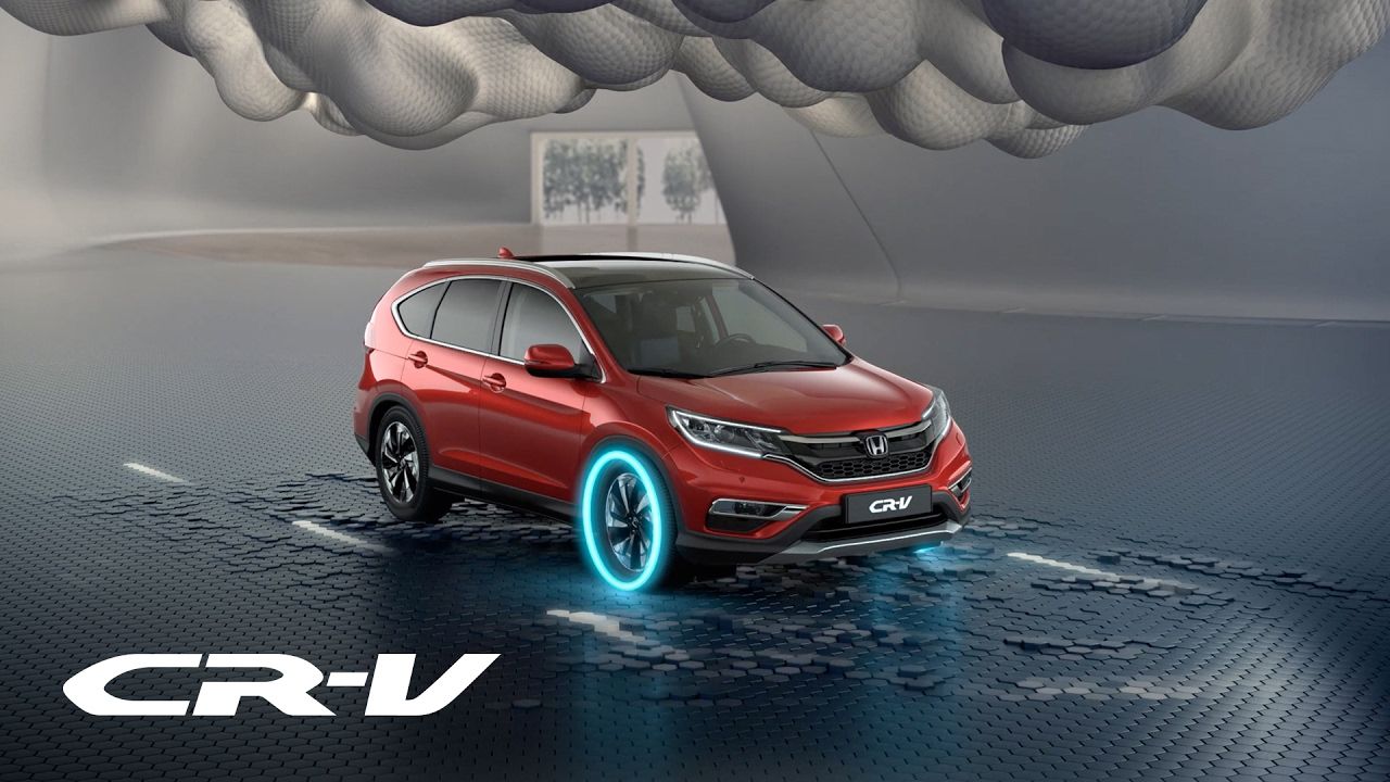 Honda CR-V, Honda, Roter SUV, Werbung, Blaues Leuchten, 16:9, HD-Hintergrundbild für den Desktop