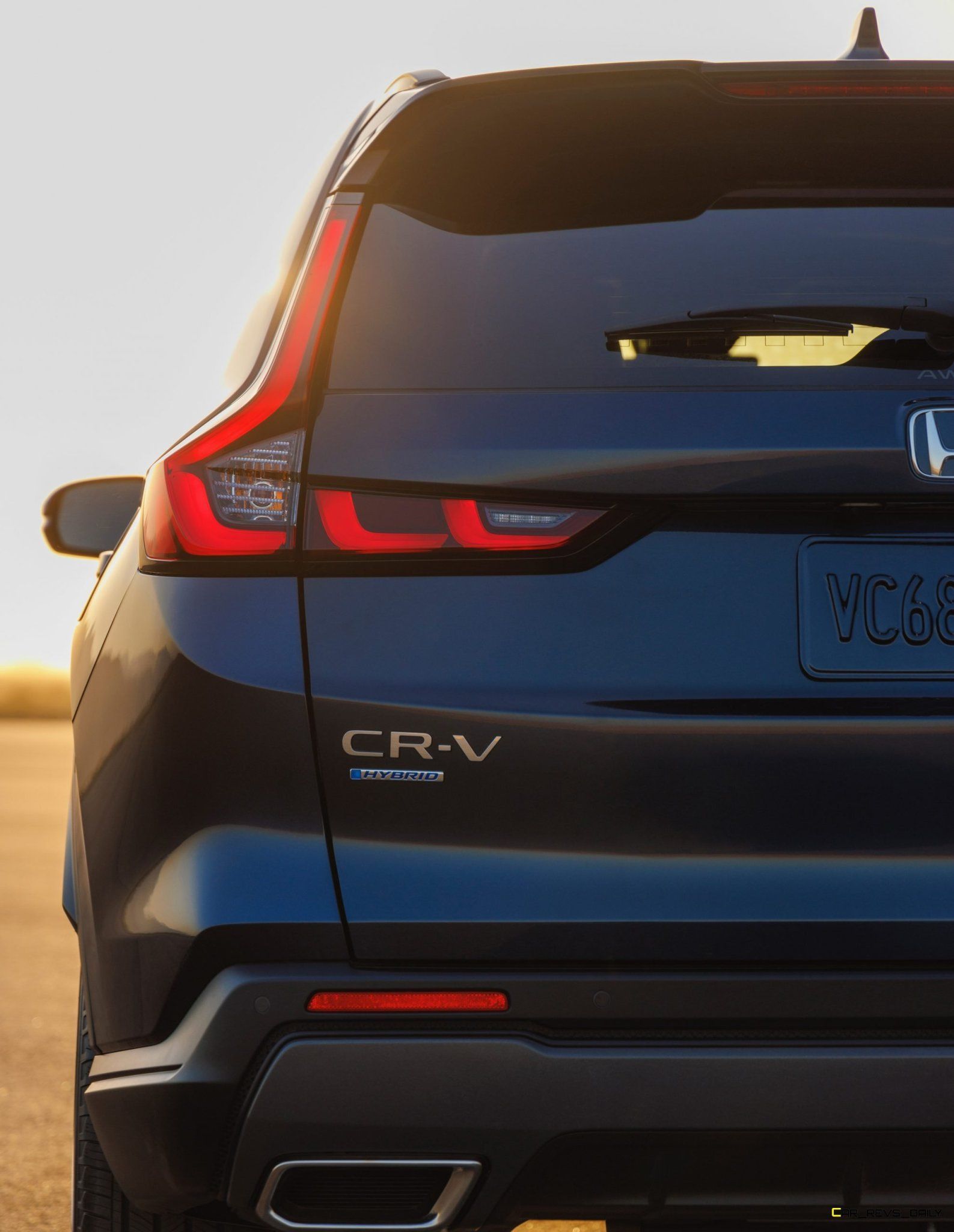 Honda CR-V, Honda, Heckansicht, Rücklichter, Blauer SUV, QHD+, Tablet-Hintergrund