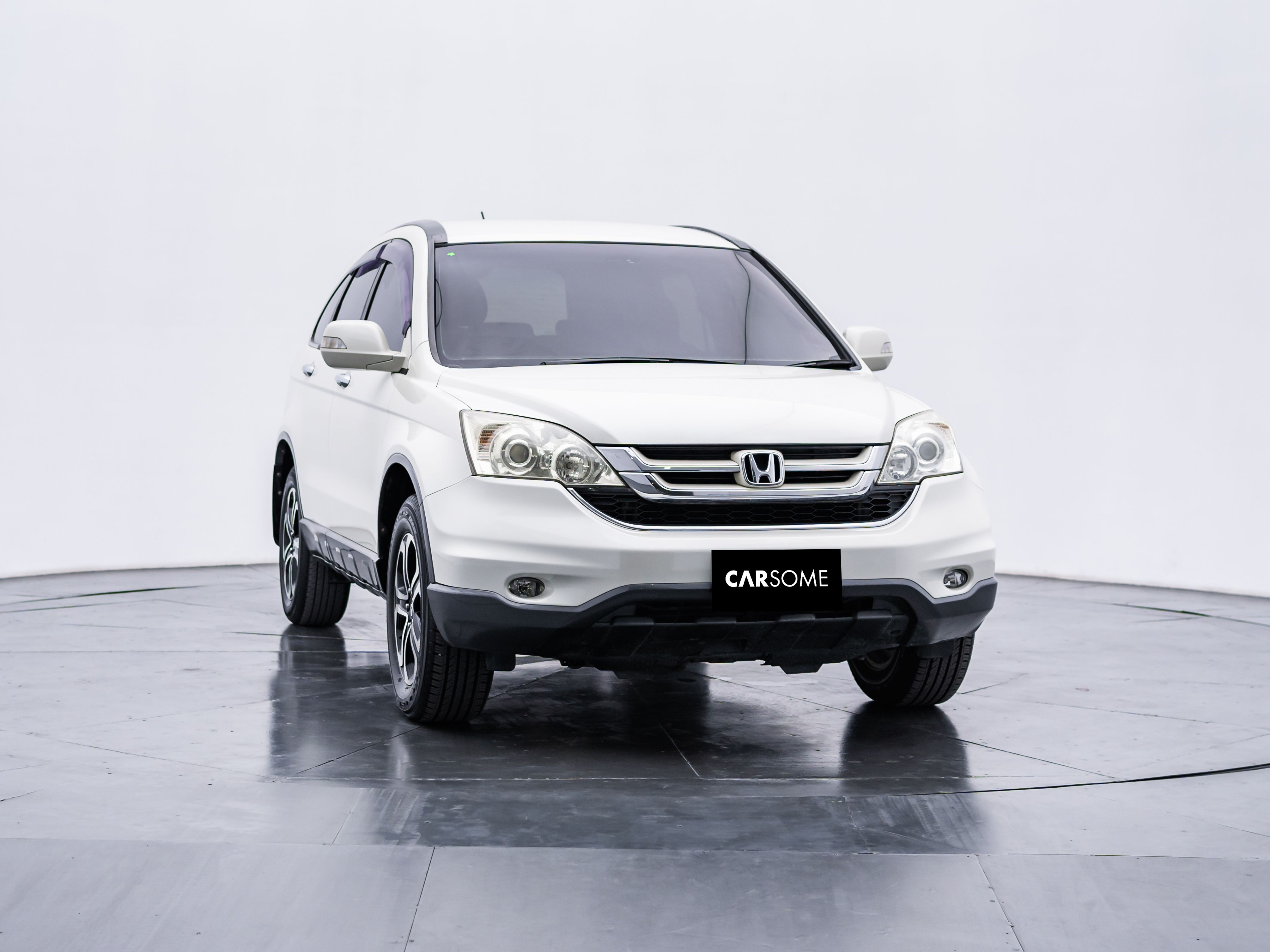 Honda CR-V, Honda, Weißer SUV, Drehbühne, Frontansicht, Hintergrundbild für iPad und Tablet