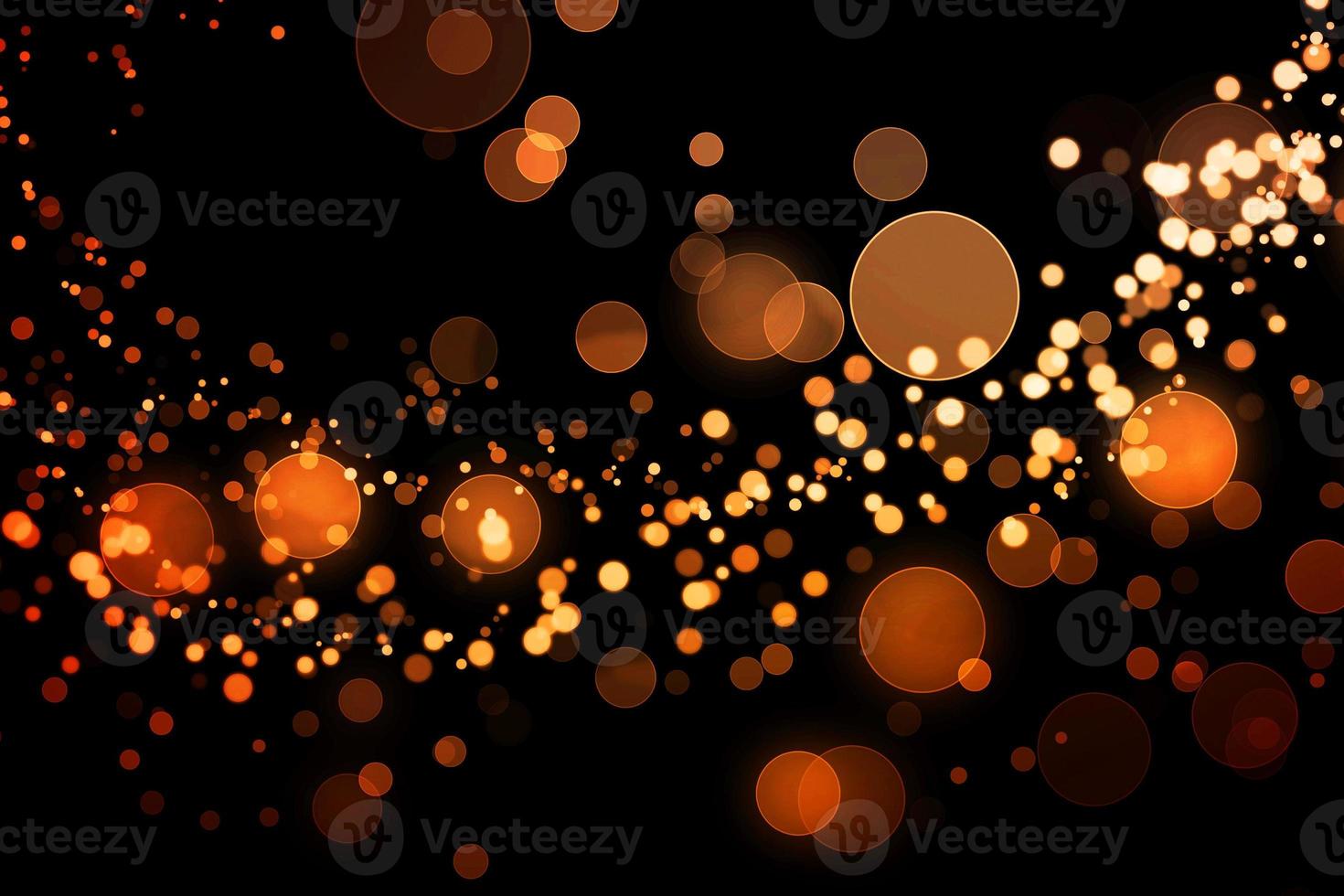 Bokeh, Lichterkette, Gold, Schwarzer Hintergrund, HD Wallpaper