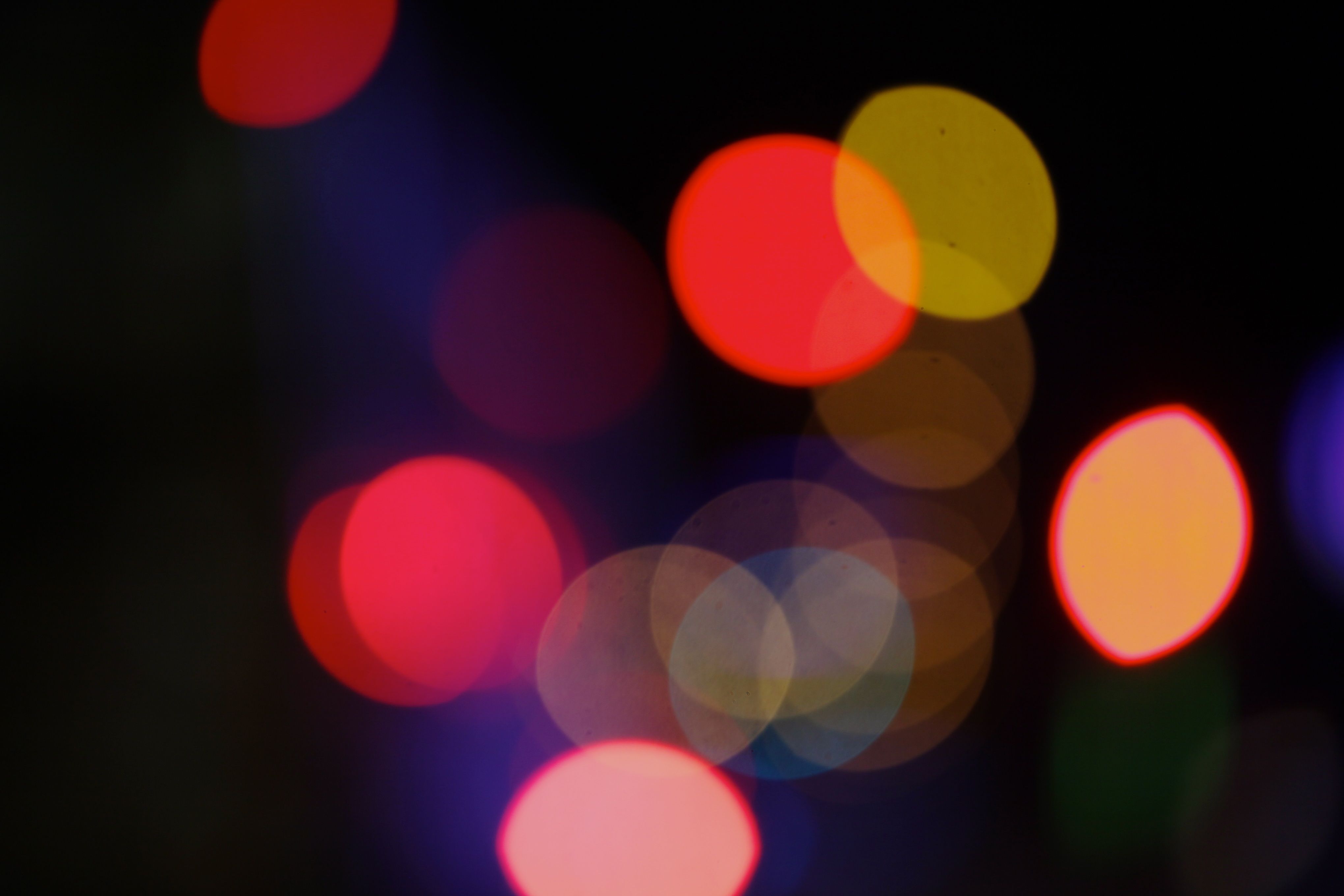 Bokeh, Lichtkreise, Rot, Dunkel, 4K, Hintergrundbild für den PC