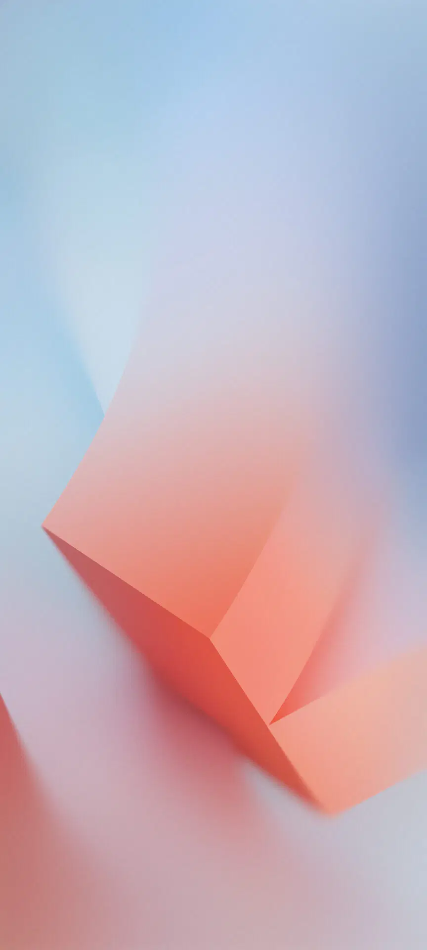 Abstrakt, Farbverlauf, Hellblau und Koralle, Geometrie, Hintergrundbild für iPhone und Android