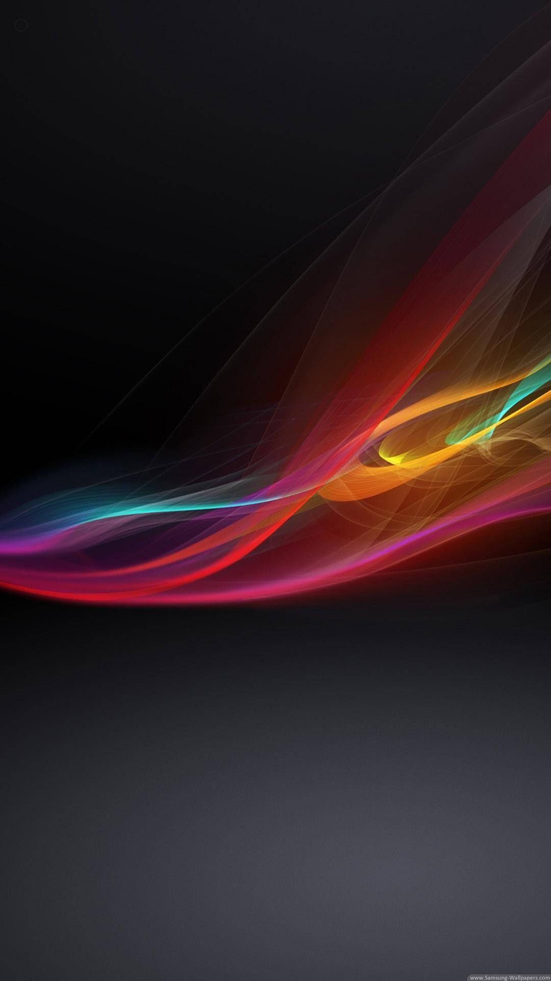 Lichtwellen, Regenbogenfarben, Schwarzer Hintergrund, Abstrakt, Sperrbildschirm fürs iPhone