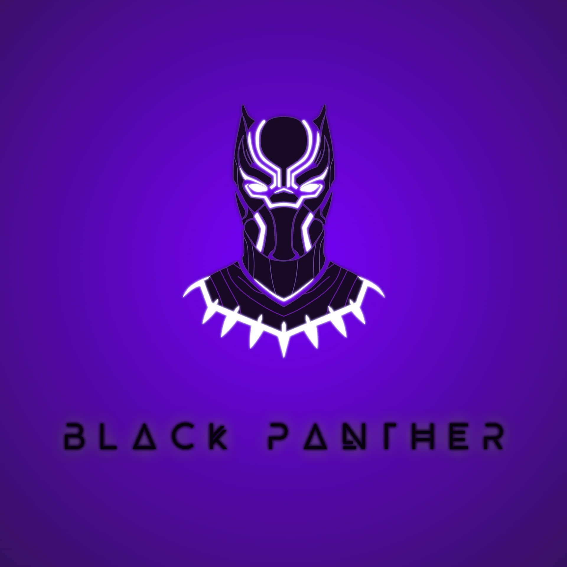 Black Panther, Logo, Maske, Halskette, Violetter Hintergrund, Full HD Wallpaper