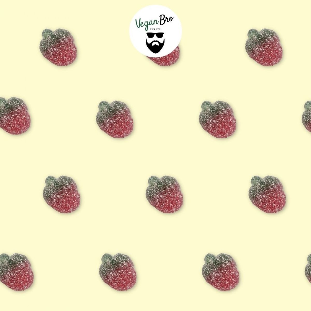 Erdbeeren, Muster, Hellgelb, Hintergrundbild für iPad und Tablet