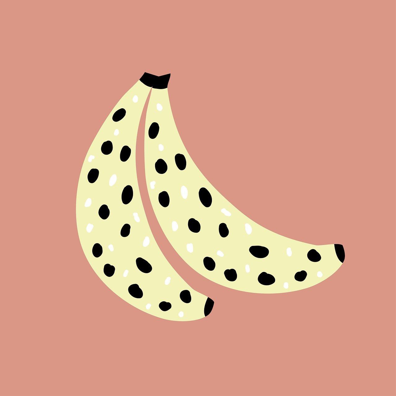 Bananen, Illustration, Punkte, Altrosa, HD, Hintergrundbild fürs Tablet