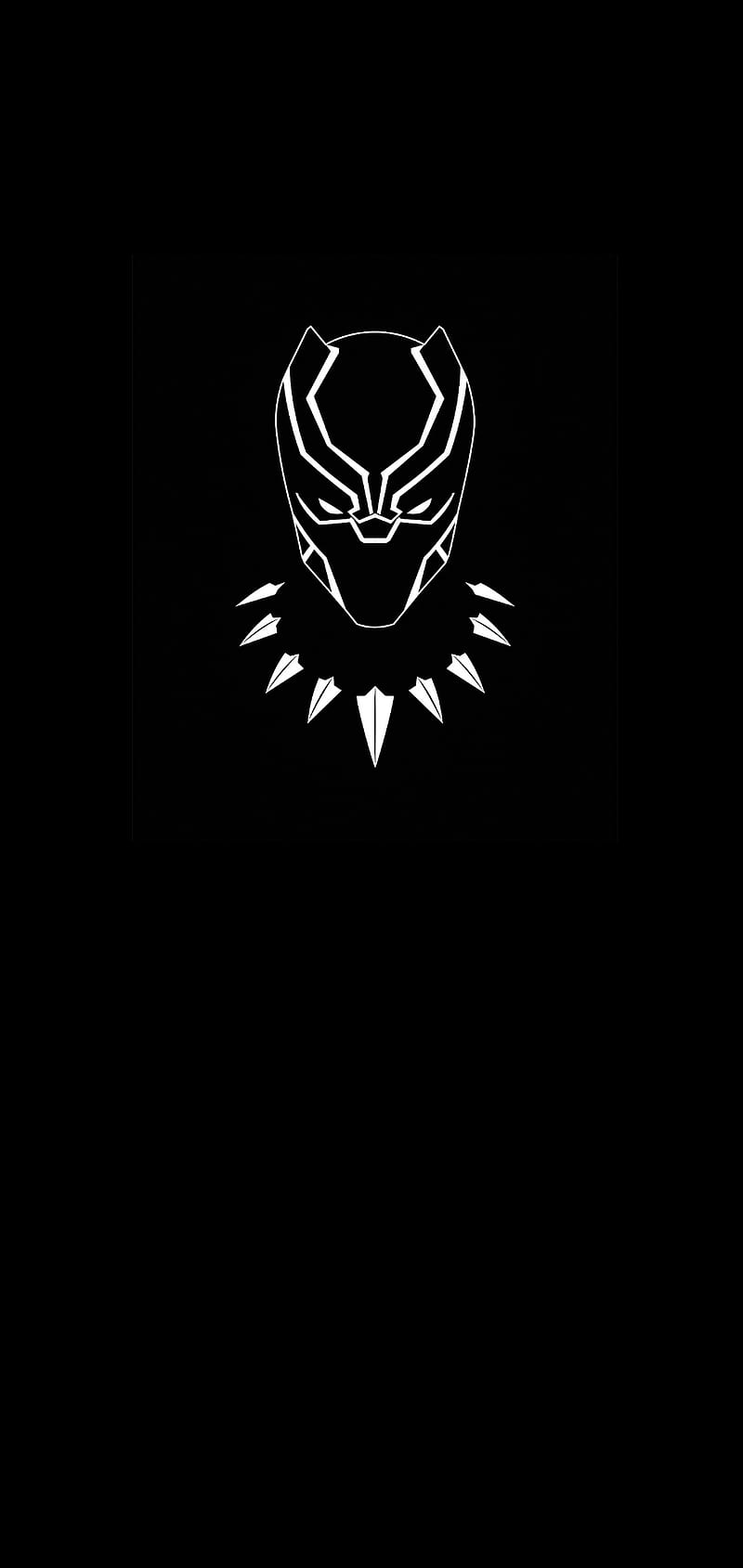 Black Panther, Maske, Halskette, Silber, Schwarzer Hintergrund, Minimalistisch, Sperrbildschirm