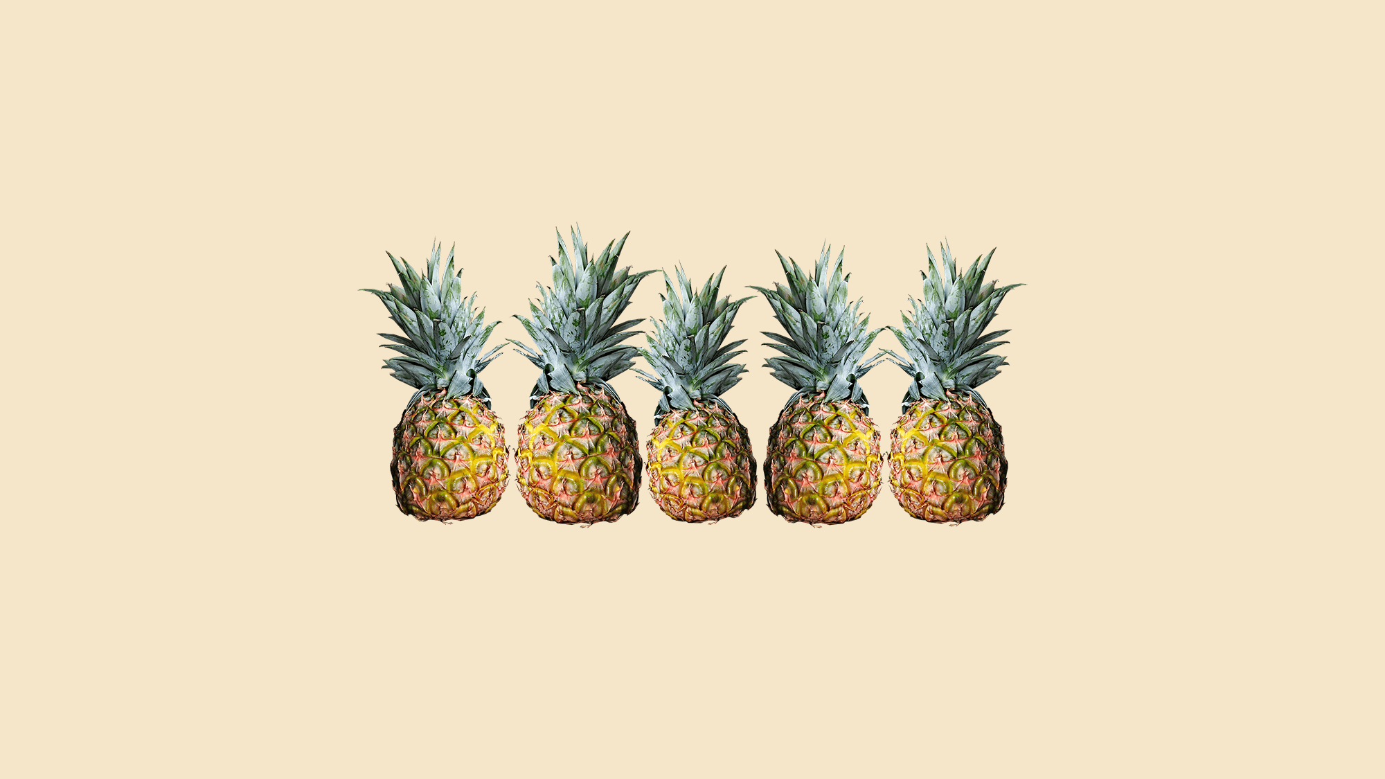Ananas, Reihe, Beige, Minimalistisch, Full HD, Desktop-Hintergrund für Windows