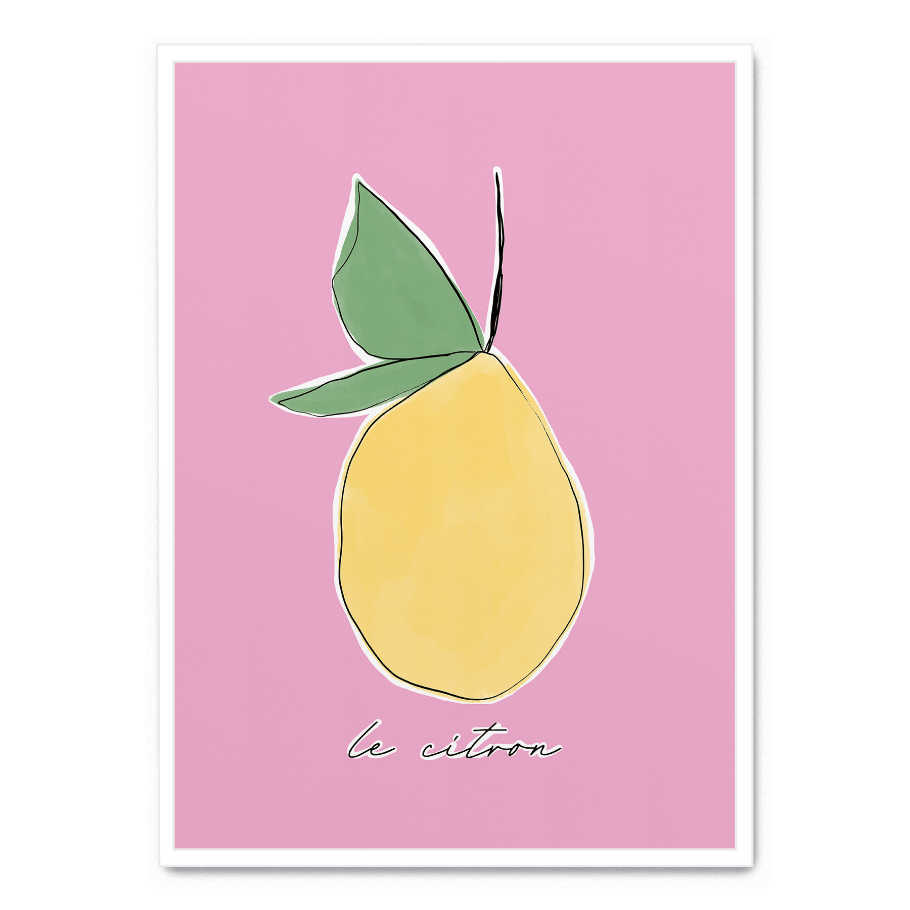 Zitrone, Illustration, Poster, Rosa, Grün, HD, iPad-Hintergrundbild