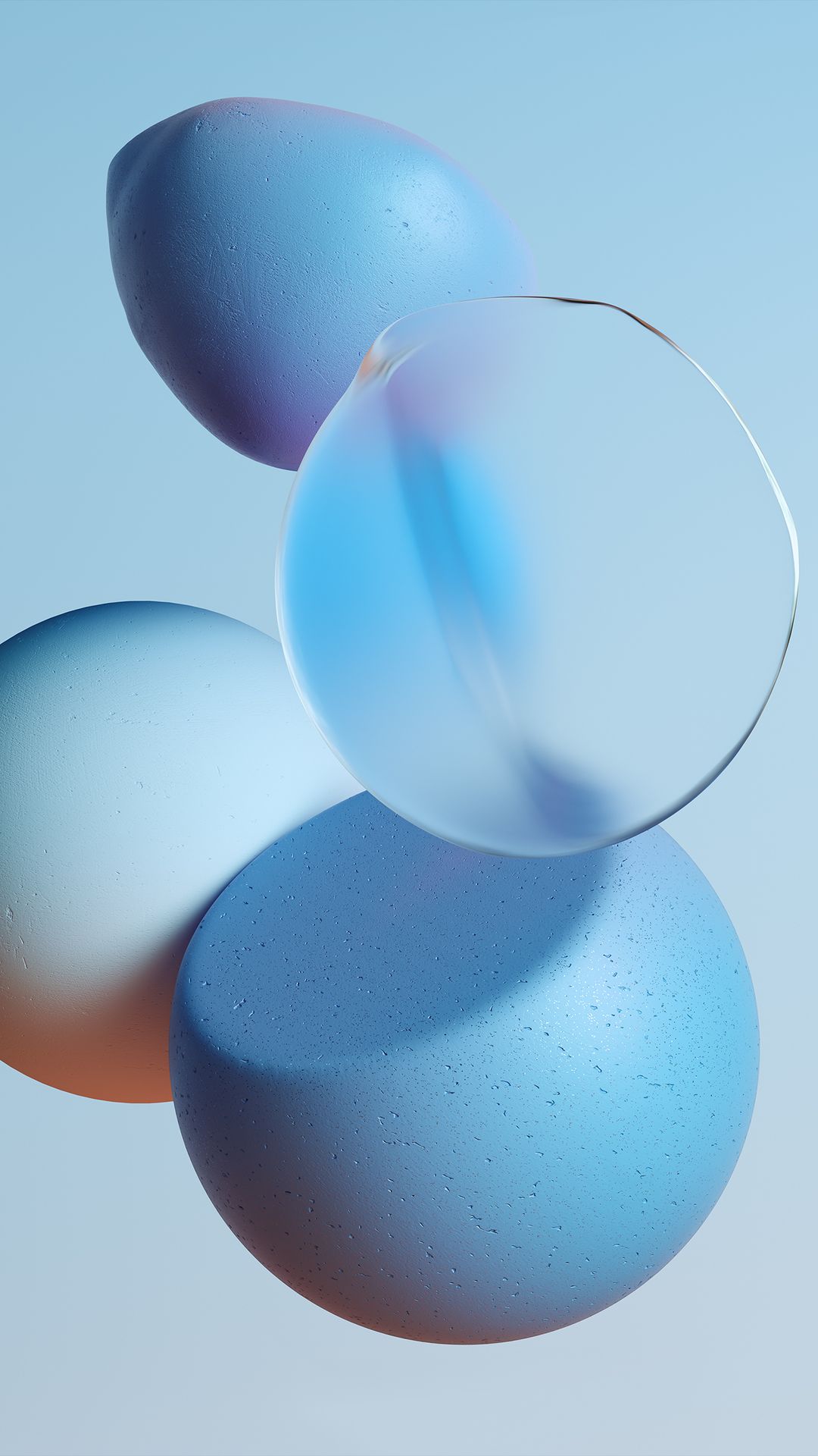 Kugeln, 3D, Hellblau, Glas, Minimalismus, Full HD, Sperrbildschirm fürs iPhone
