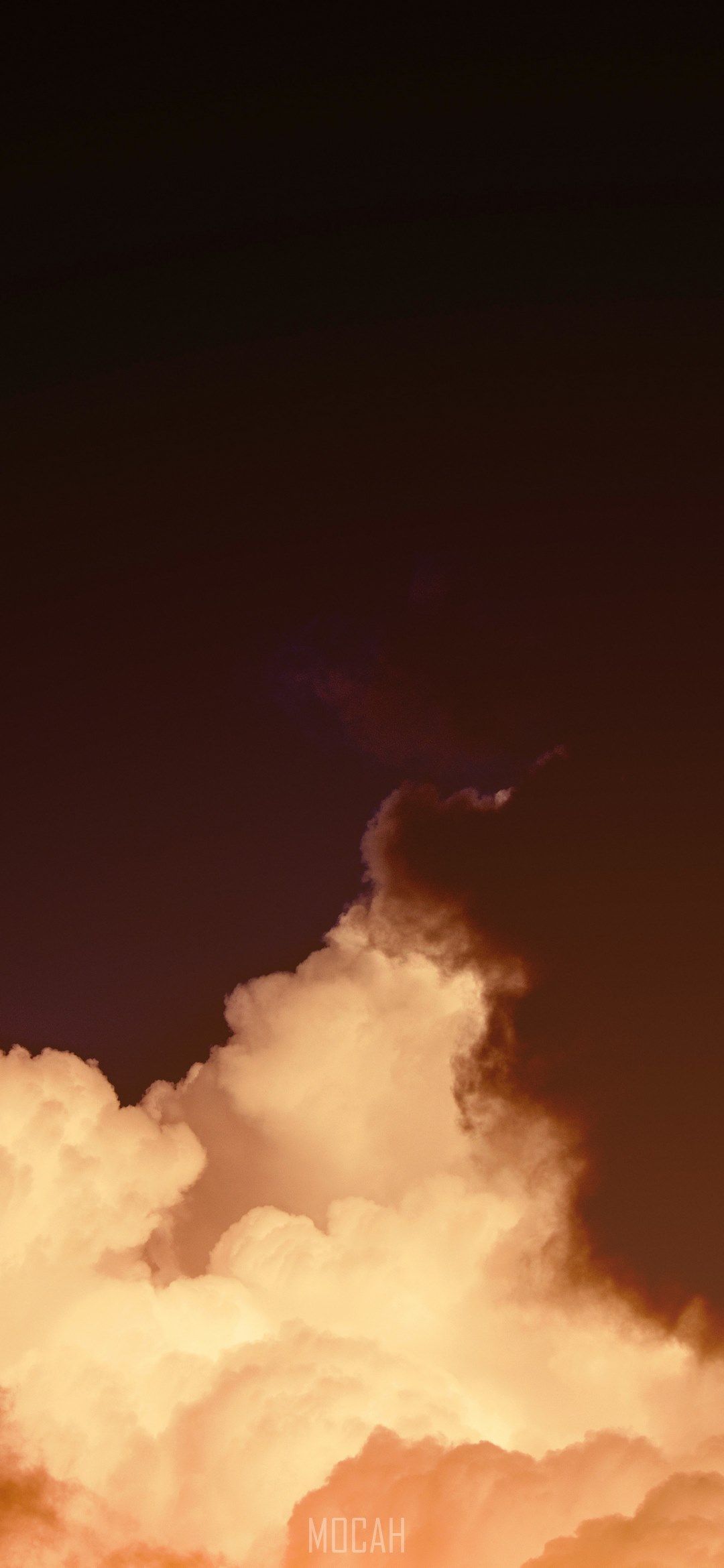 Wolke, Dunkler Hintergrund, Orange Töne, Minimalismus, Full HD, Sperrbildschirm fürs iPhone