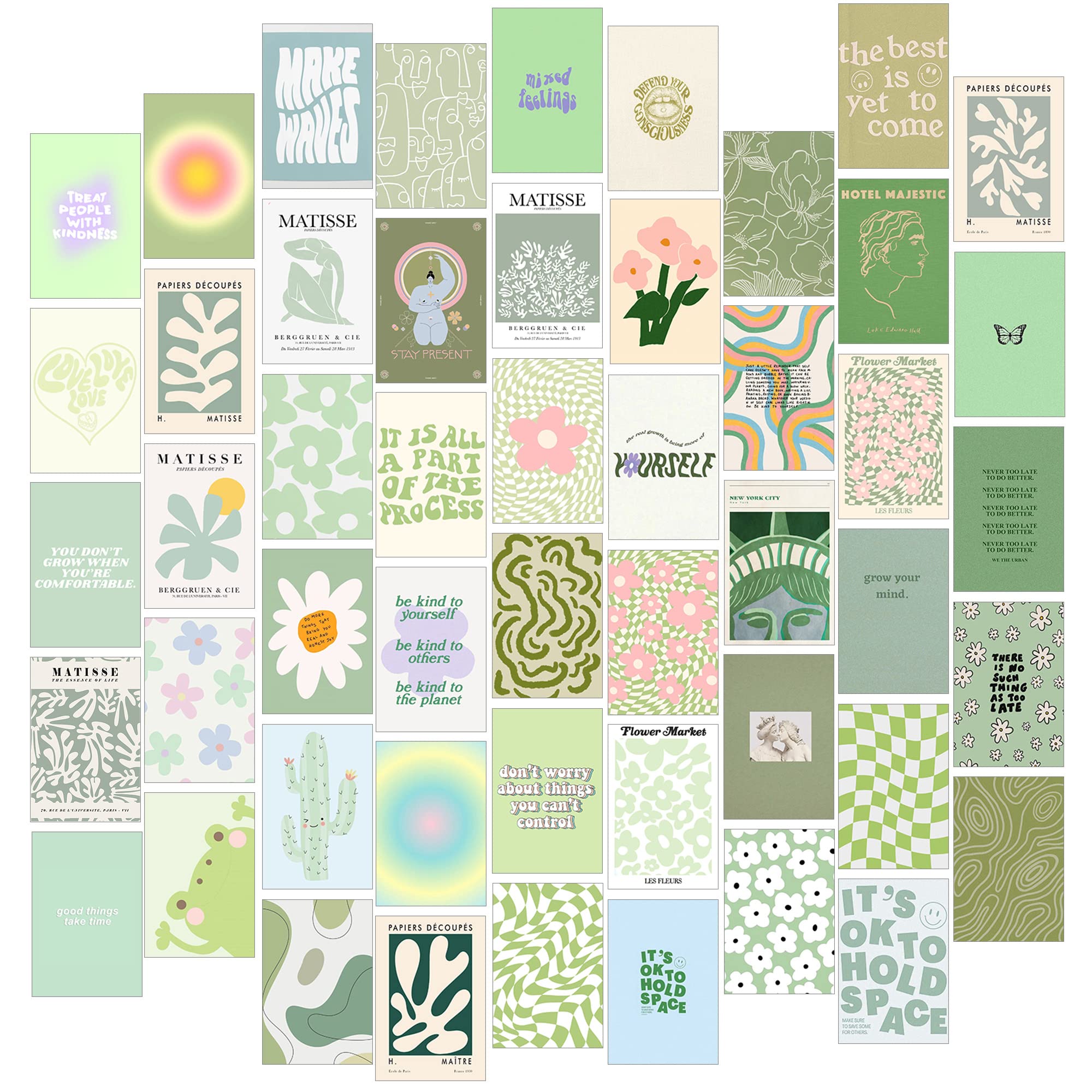 Collage, Poster, Salbeigrün, Danish Pastel, Moodboard, Full HD, Hintergrundbild fürs Tablet