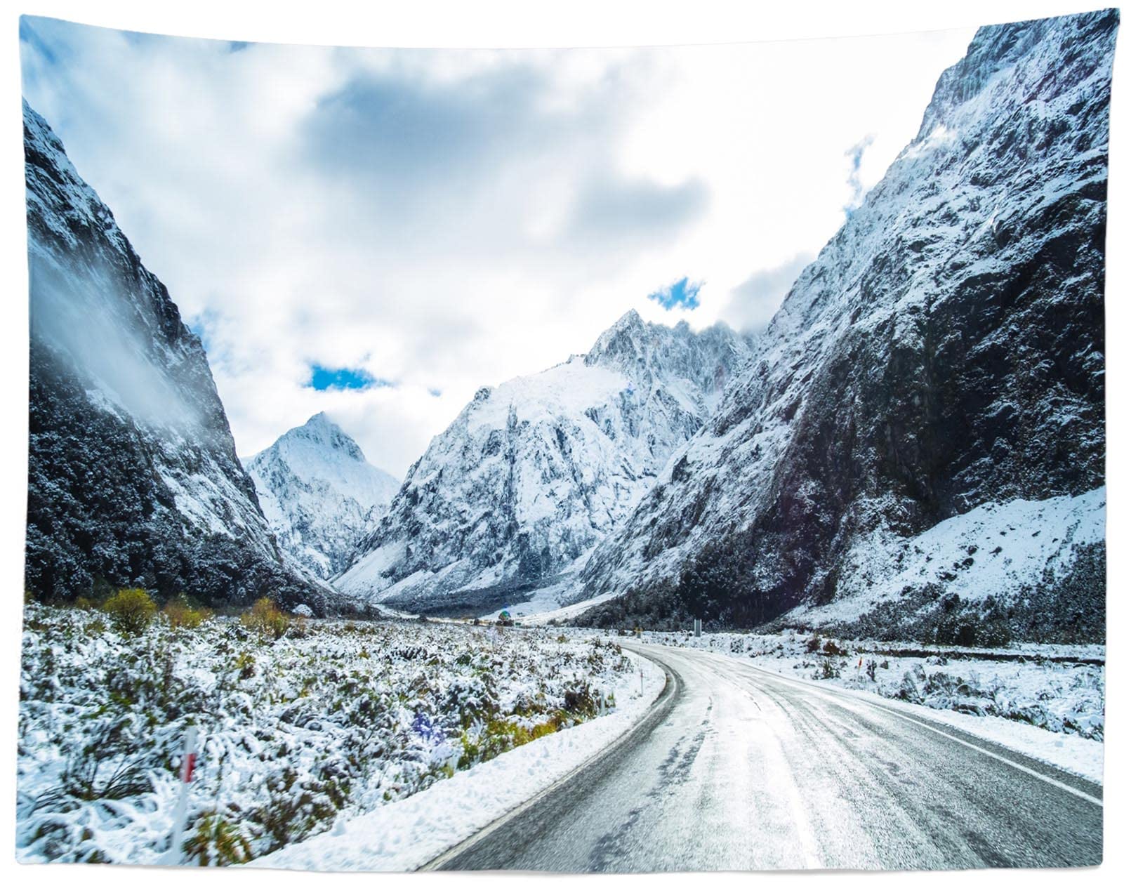 Bergstraße, Tal, Felswände, Schnee, HD, Hintergrundbild für den PC