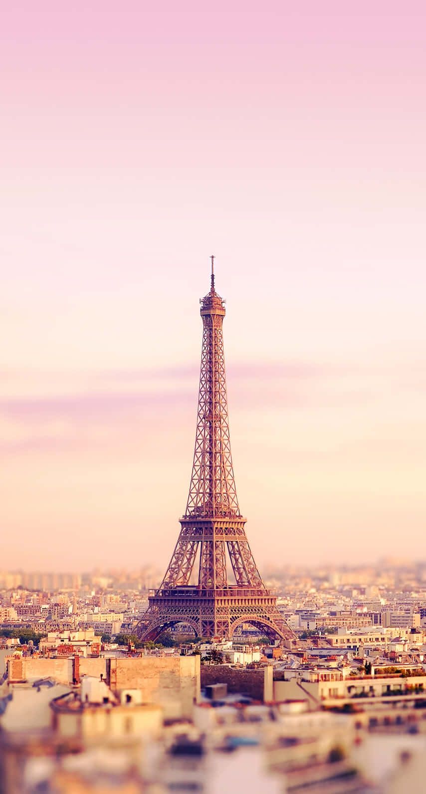 Eiffelturm, Paris, Rosa Himmel, Pastell, Unschärfe, Abenddämmerung, HD, Handy-Hintergrundbild