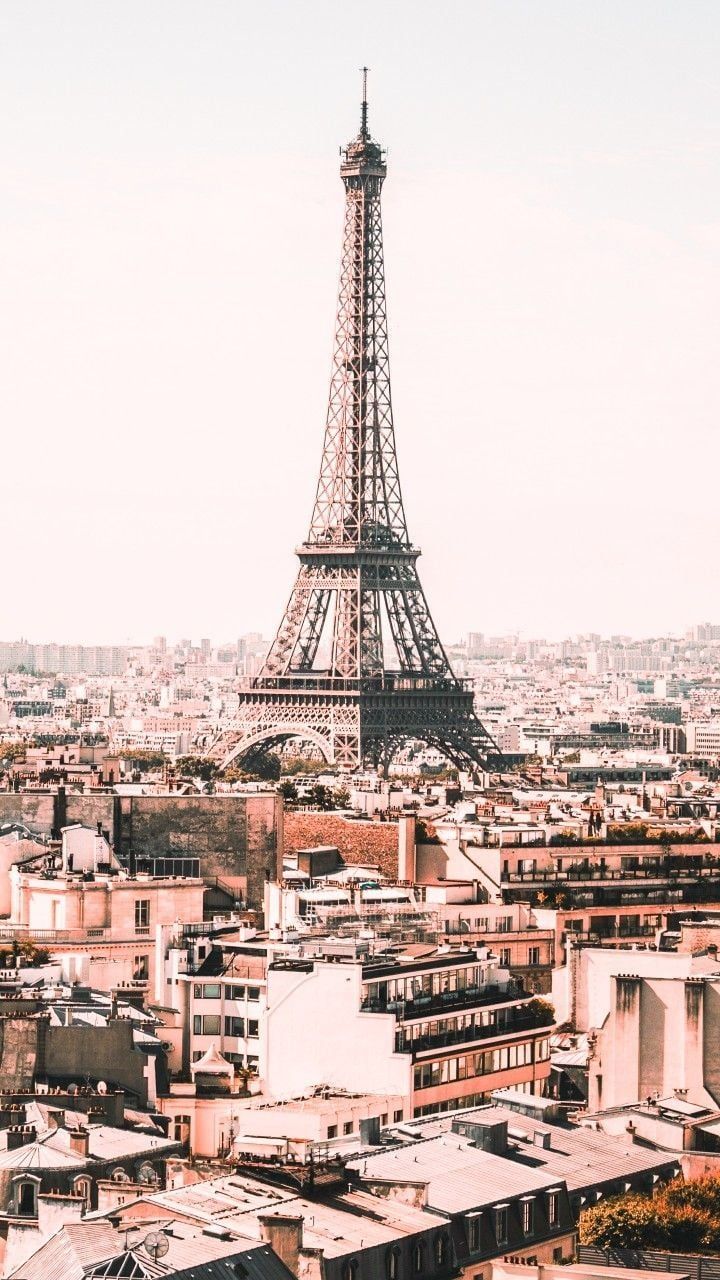 Eiffelturm, Paris, Dächer, Stadtpanorama, Heller Himmel, Sperrbildschirm fürs iPhone