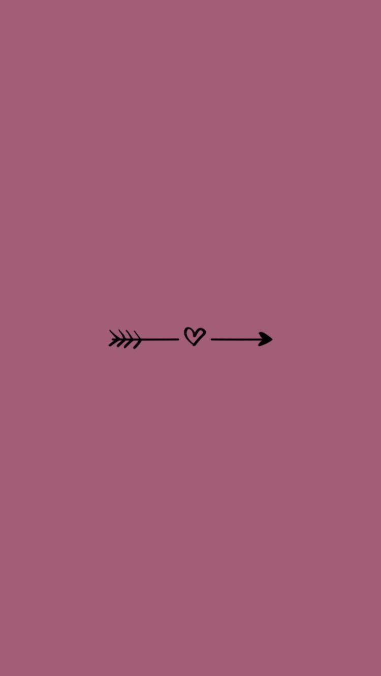 Beere, Pfeil, Herz, Mauve, Minimalistisch, HD, Sperrbildschirm fürs iPhone