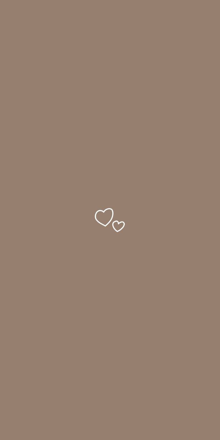 Zwei Herzen, Linienzeichnung, Braun, Minimalistisch, HD, Hintergrundbild fürs Handy