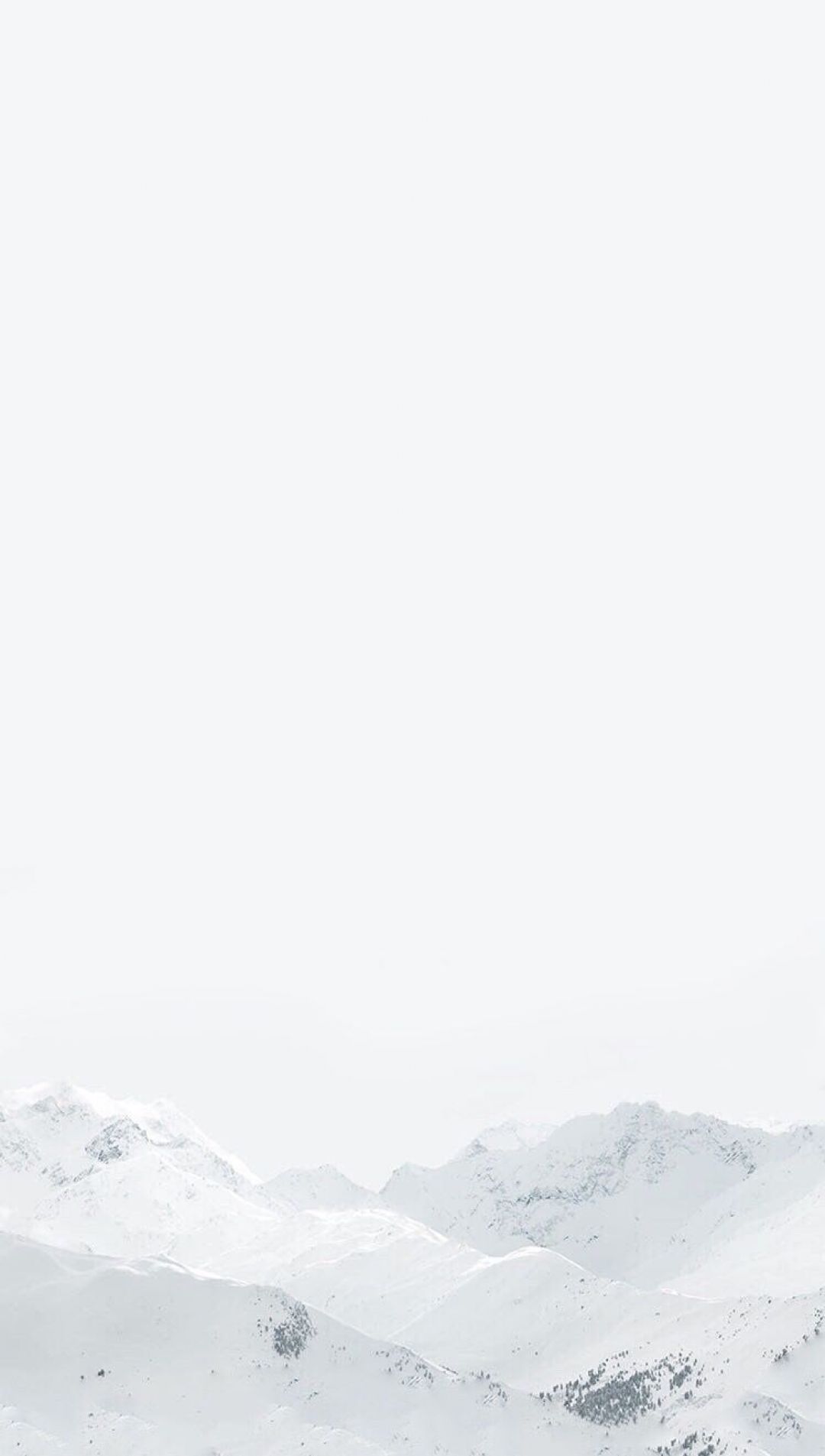 Schneeberge, Nebel, Weiß, Minimalistisch, Full HD, Handy-Hintergrund im Hochformat
