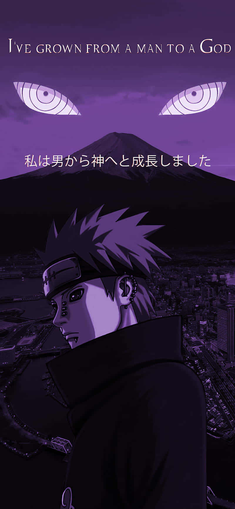 Pain, Nagato, Naruto Shippuden, Rinnegan, Anime, Lila, HD, Hintergrundbild fürs Handy