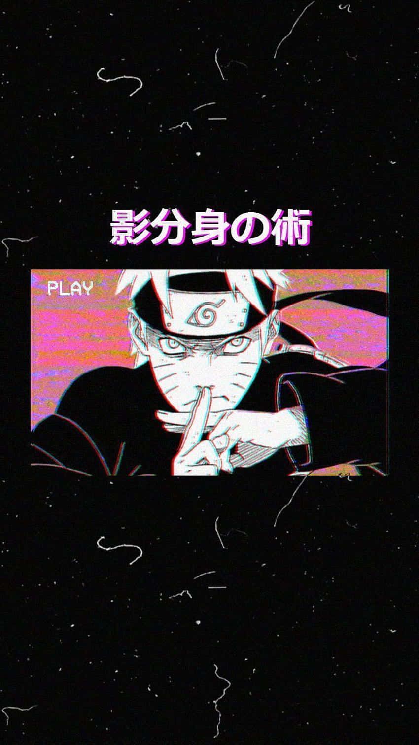 Naruto Uzumaki, Naruto, Schattendoppelgänger, Japanische Schrift, Anime, Retro, HD-Handy-Hintergrundbild