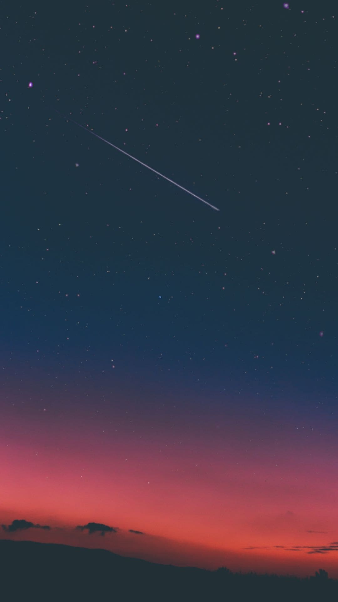 Sternschnuppe, Abendhimmel, Dämmerung, Minimalistisch, Dunkelblau, 1080x1920, Handy-Hintergrund