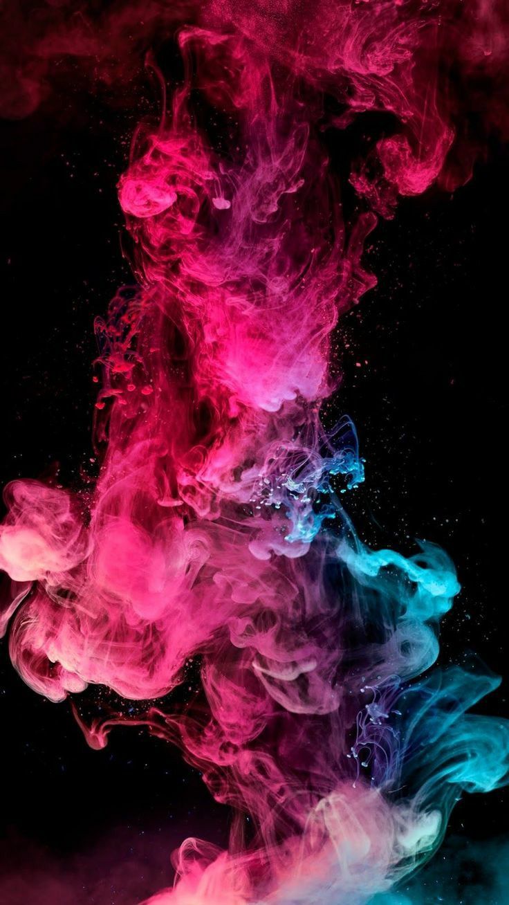 Rauch, Pink, Türkis, Schwarzer Hintergrund, Abstrakt, HD, Sperrbildschirm fürs iPhone