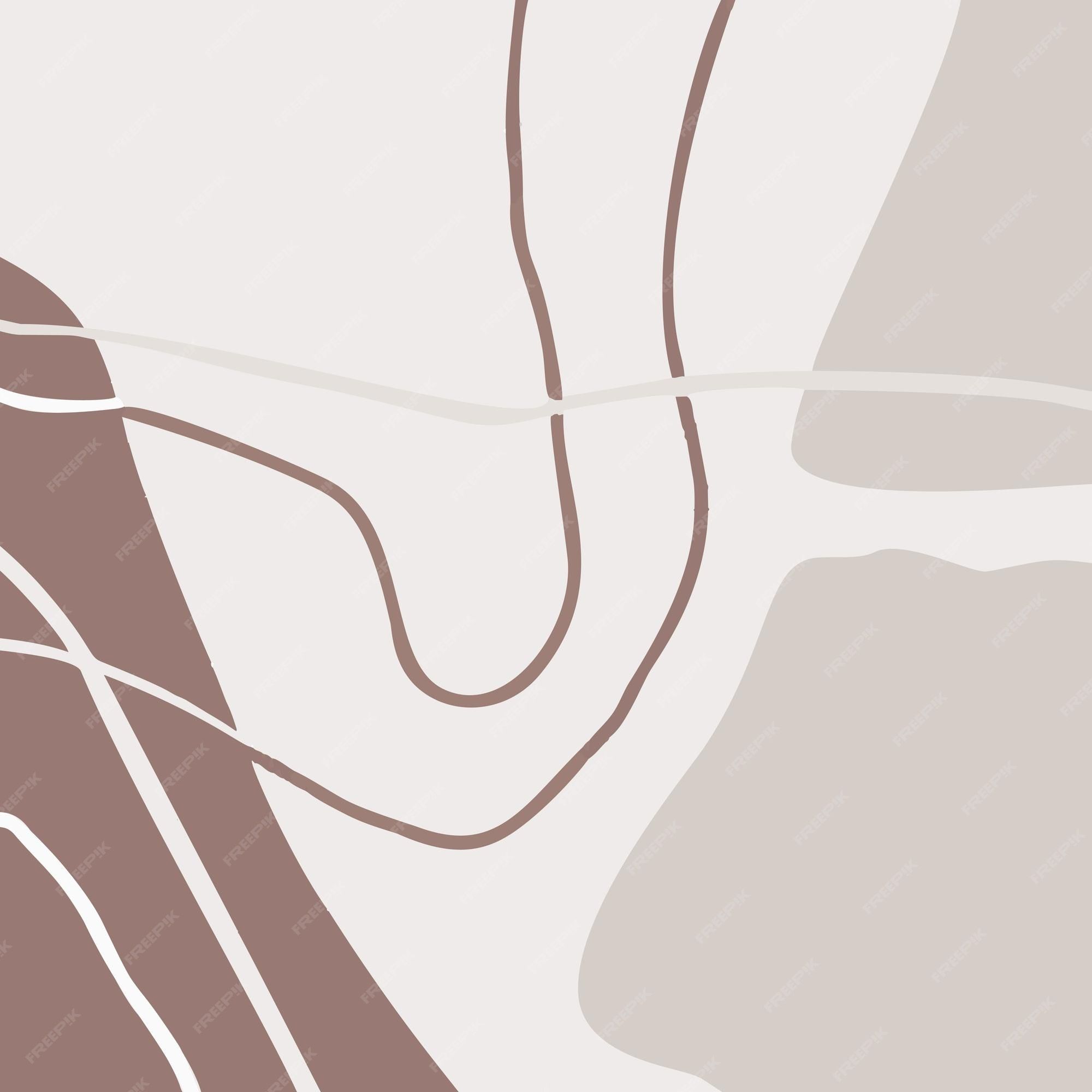 Abstrakte Formen, Mauve-Beige, Linien, Boho, Modern, Full HD, Hintergrundbild fürs Tablet
