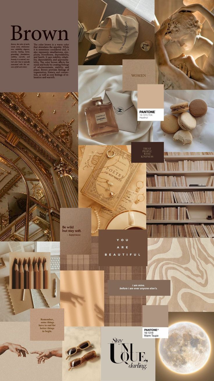 Collage, Braun, Beige, Moodboard, Vintage, HD, Sperrbildschirm fürs iPhone
